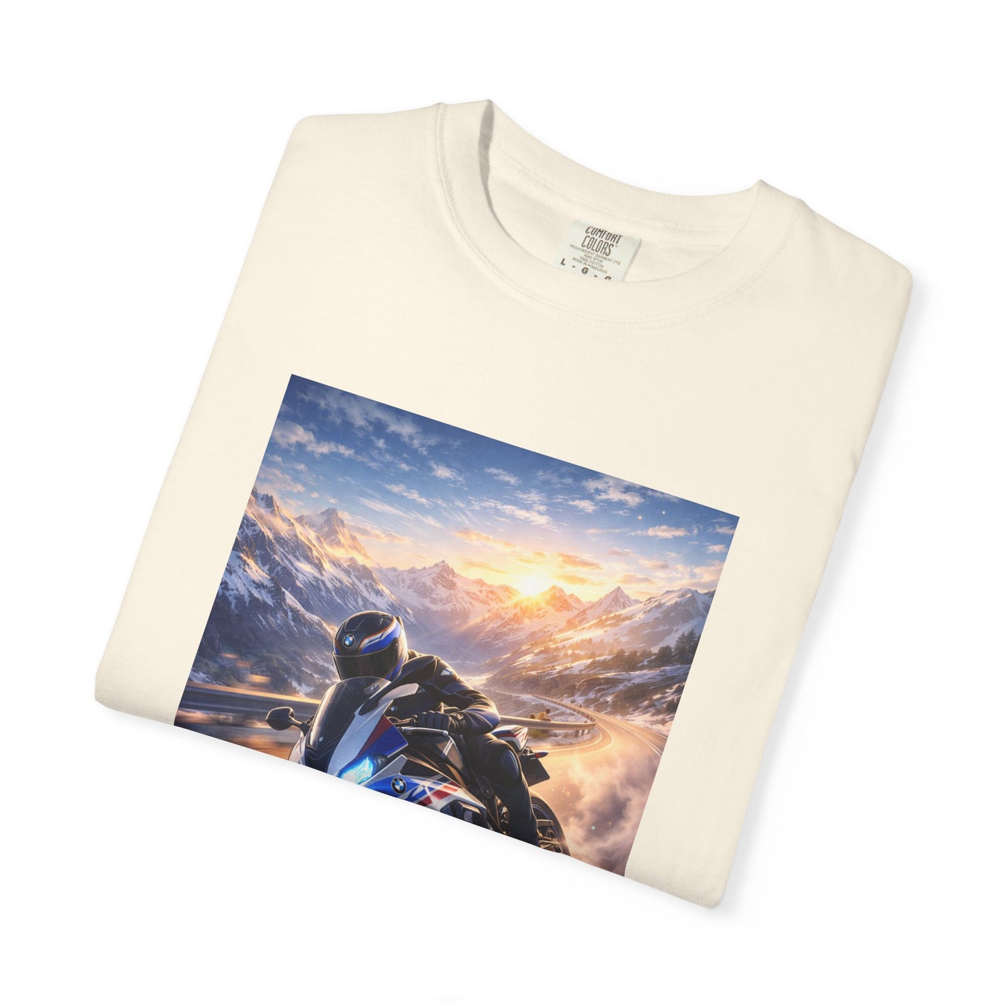 BMW S1000RR ALPINE GHOST RIDE - T‑Shirt — Sportbike Skyline Graphic Tee