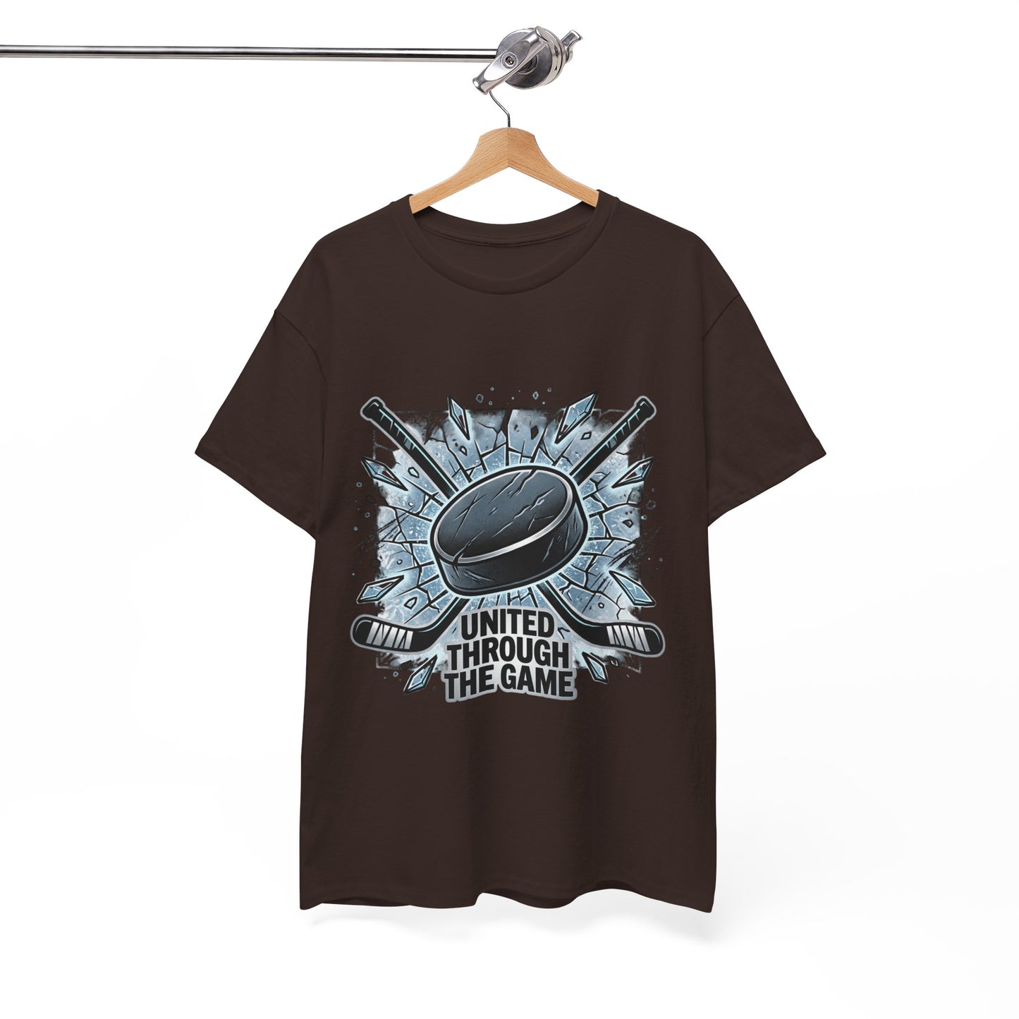 Hockey T-Shirt — "United Through the Game" Graphic Tee