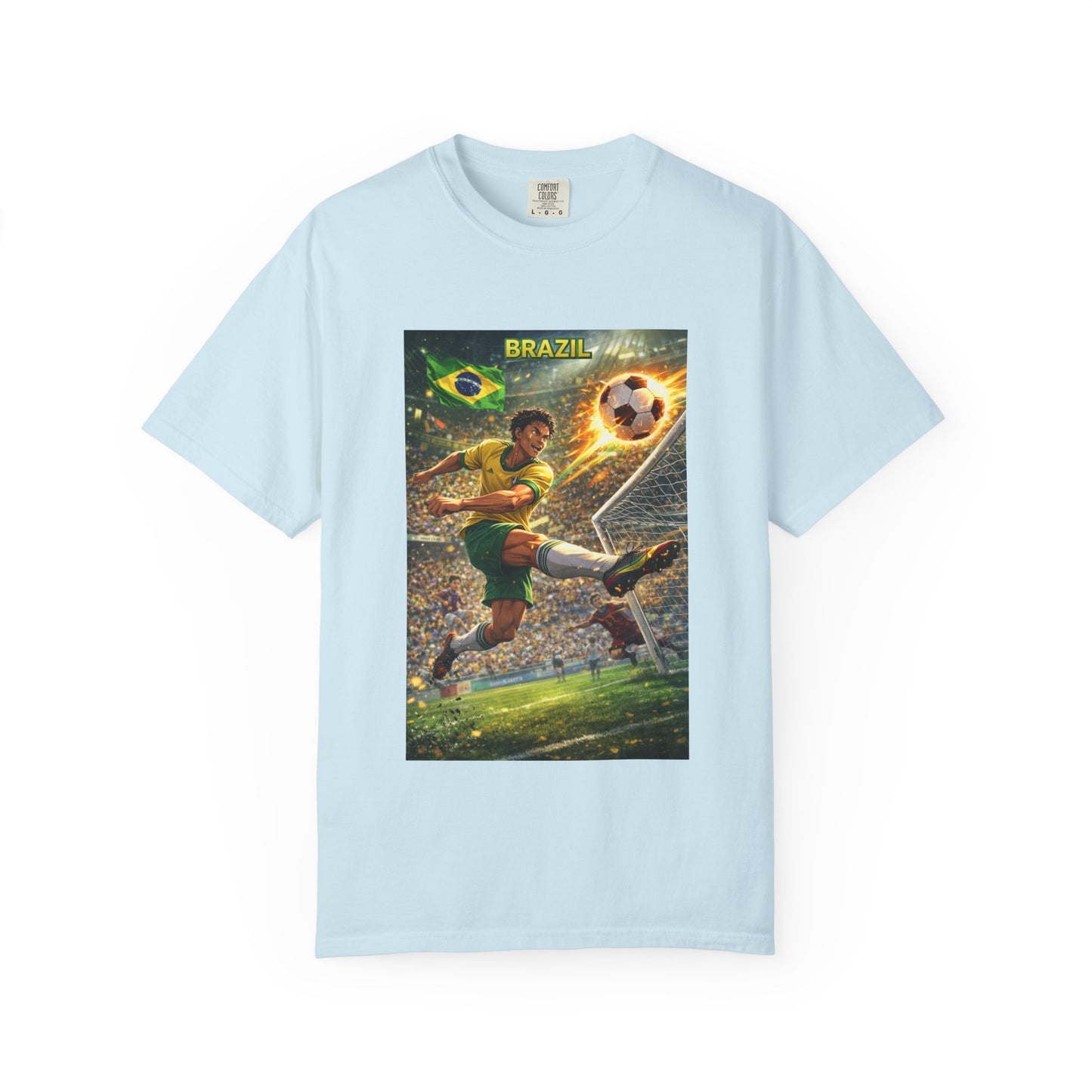 Brazil Soccer T-Shirt – Vintage Player Kick Graphic (Brazil)