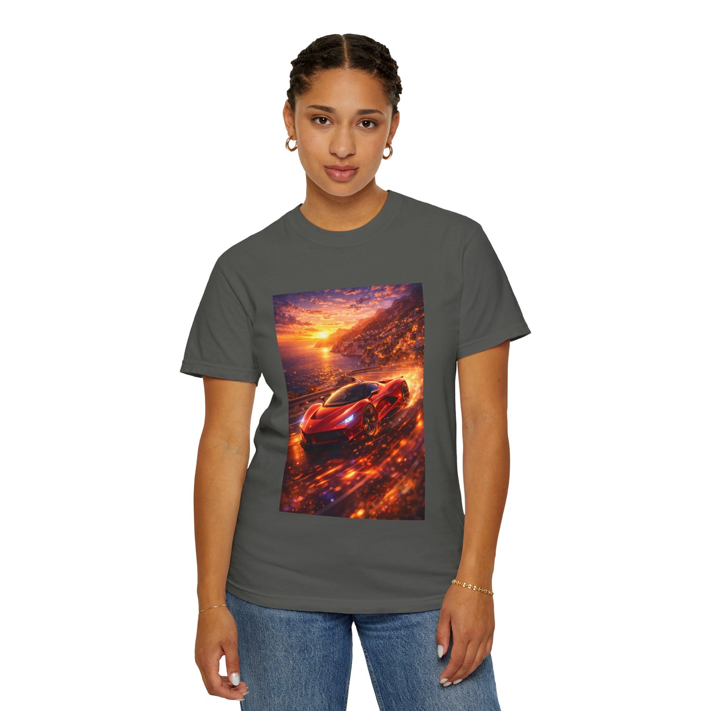 Ferrari F80- Amalfi Coast, Italy - T‑Shirt — Red Sports Car Print