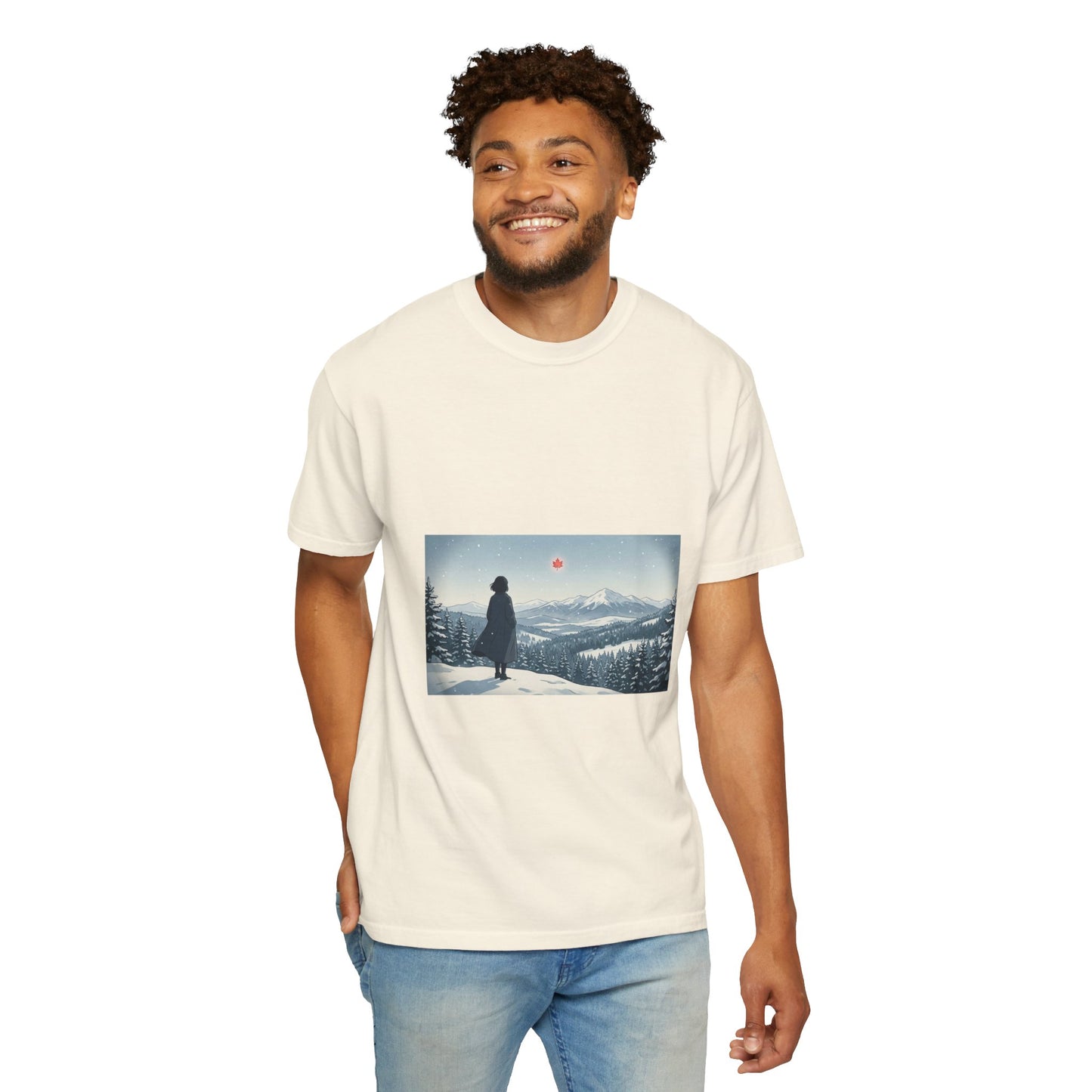 T-Shirt — Wanderer in Snowy Mountains Graphic Tee