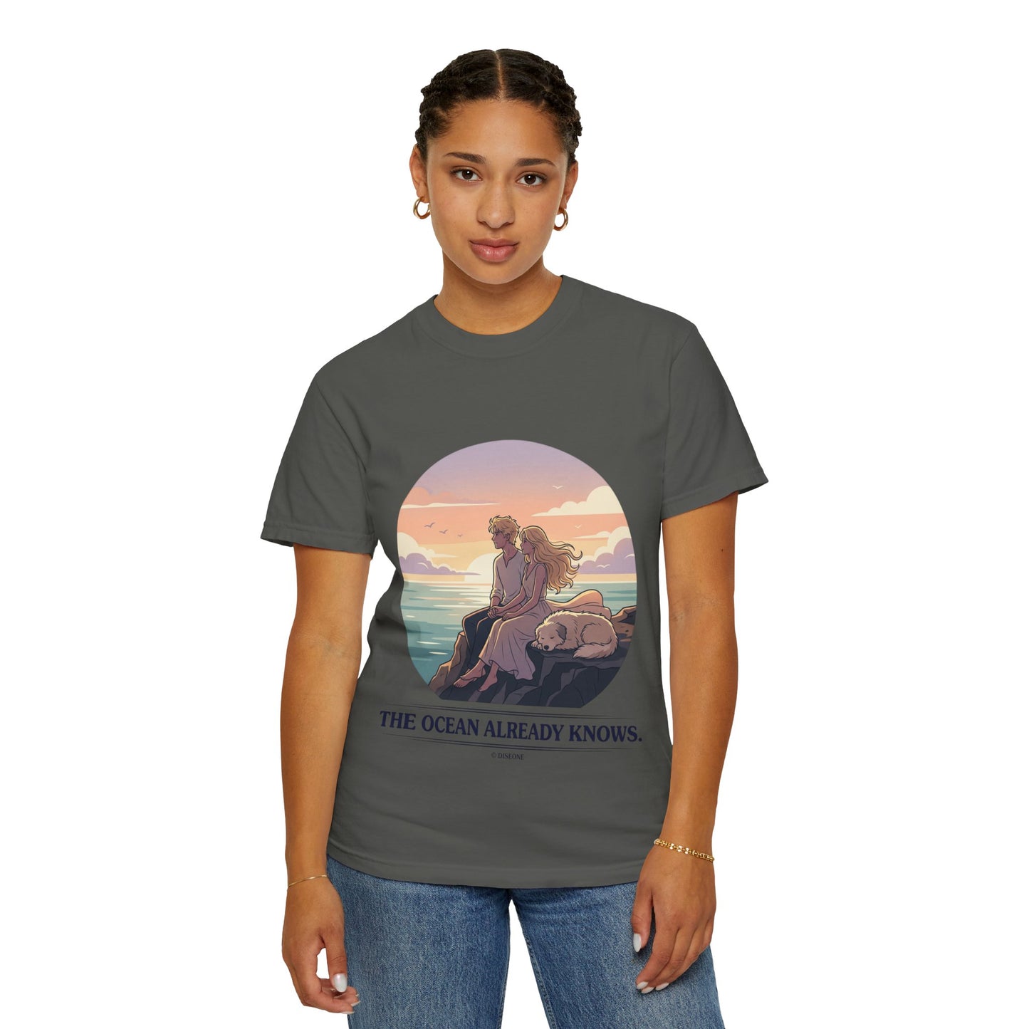Ocean Sunset Graphic T-Shirt — "The Ocean Already Knows"