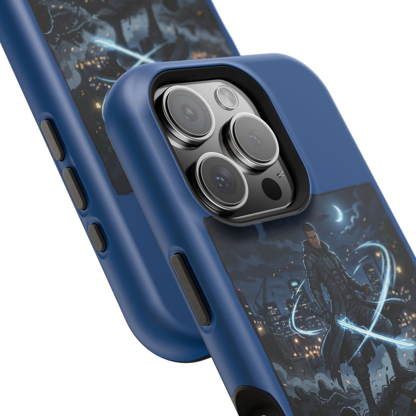 Magnetic Impact-Resistant Phone Case — Night Warrior Sci‑Fi Design