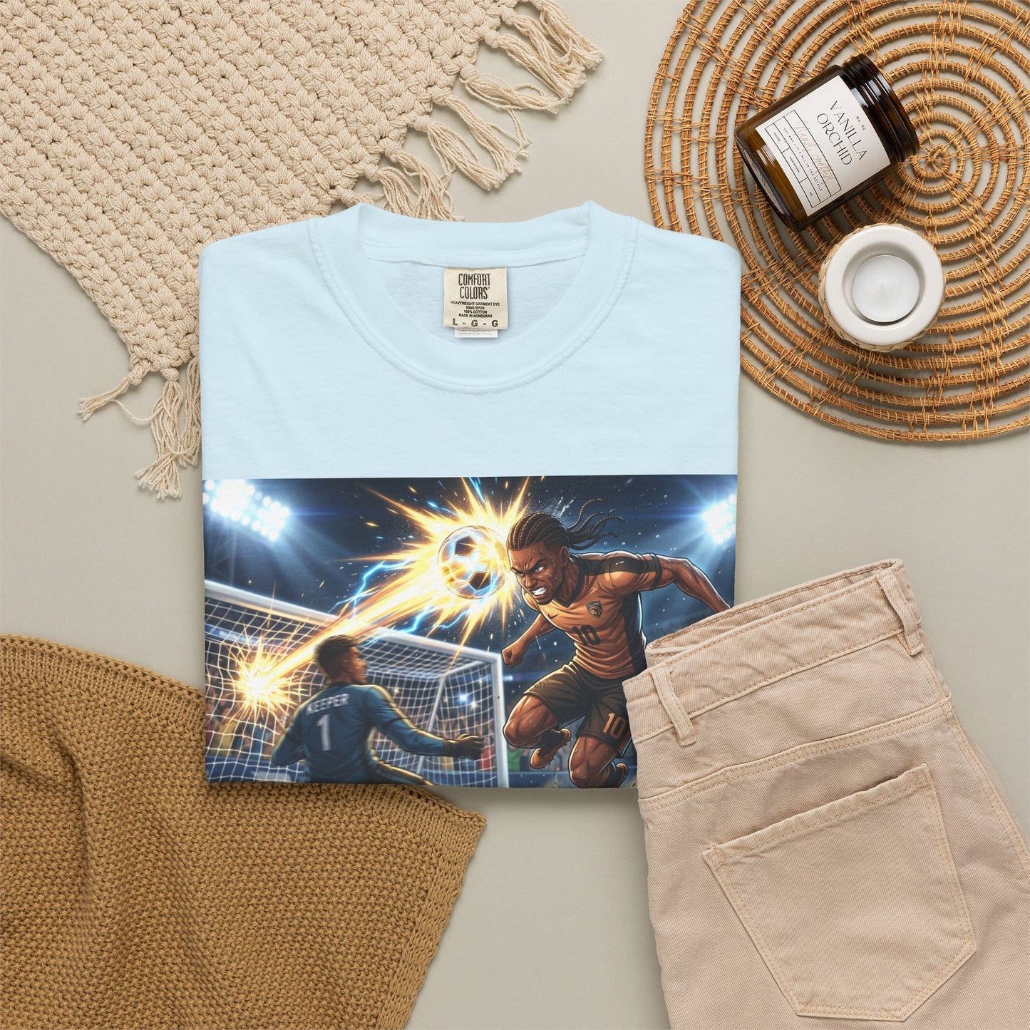 Soccer Goal Explosion T-Shirt — Action-Packed Football Graphic Tee