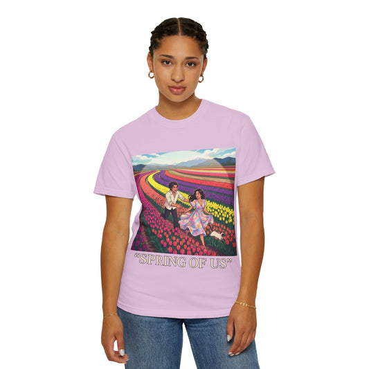 Spring of Us T-Shirt — Floral Field Vintage Couple Graphic Tee