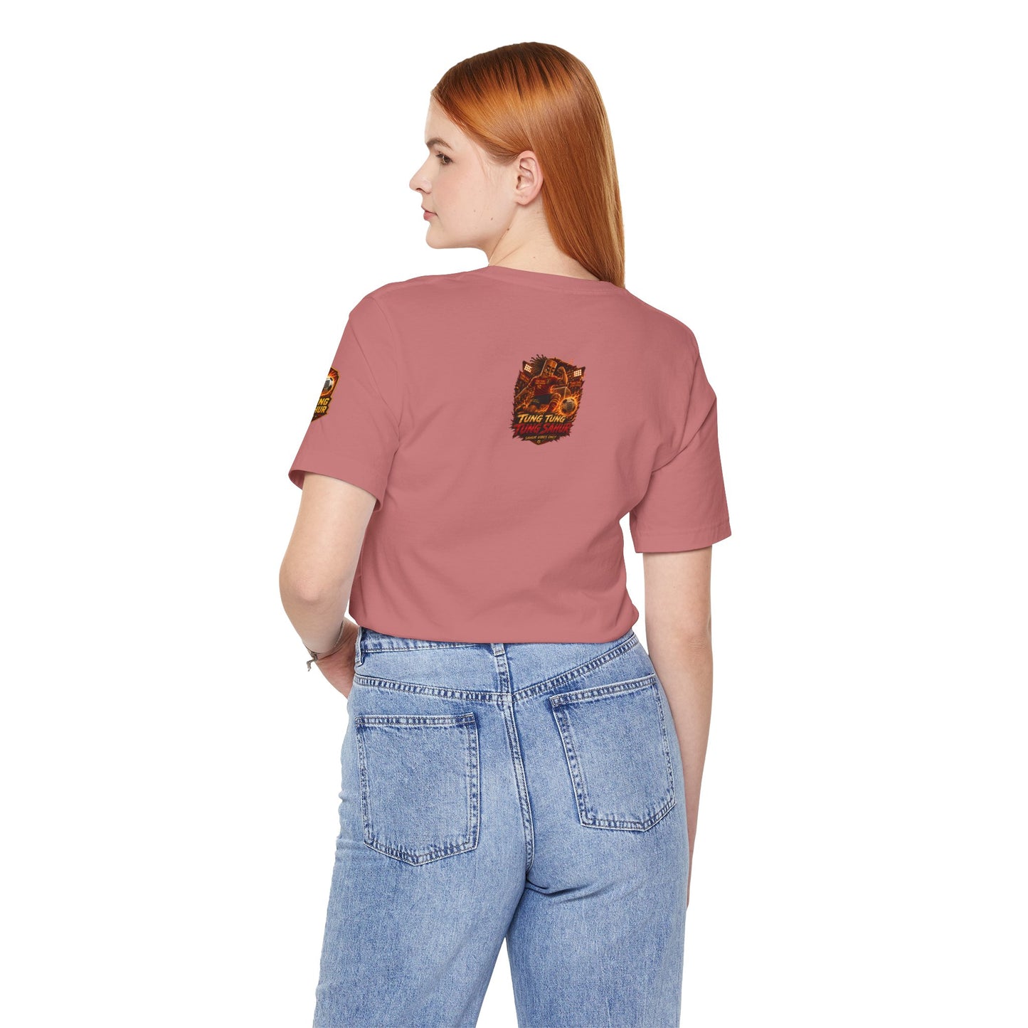 Tung Tung Tung Sahur Soccer Kick Firestorm Graphic Tee — ‘Goal’ Animated Kick Design