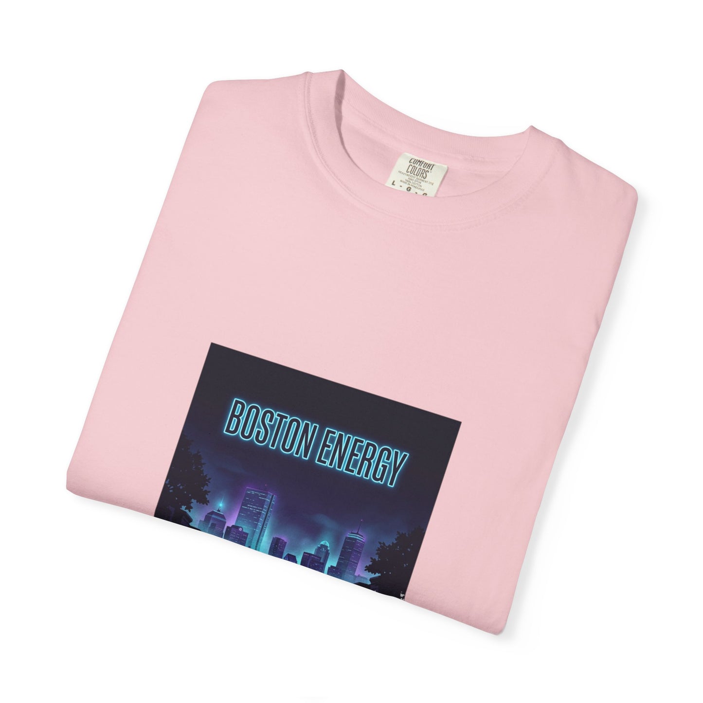 T-Shirt — "Boston Energy" Neon Cityscape Graphic Tee