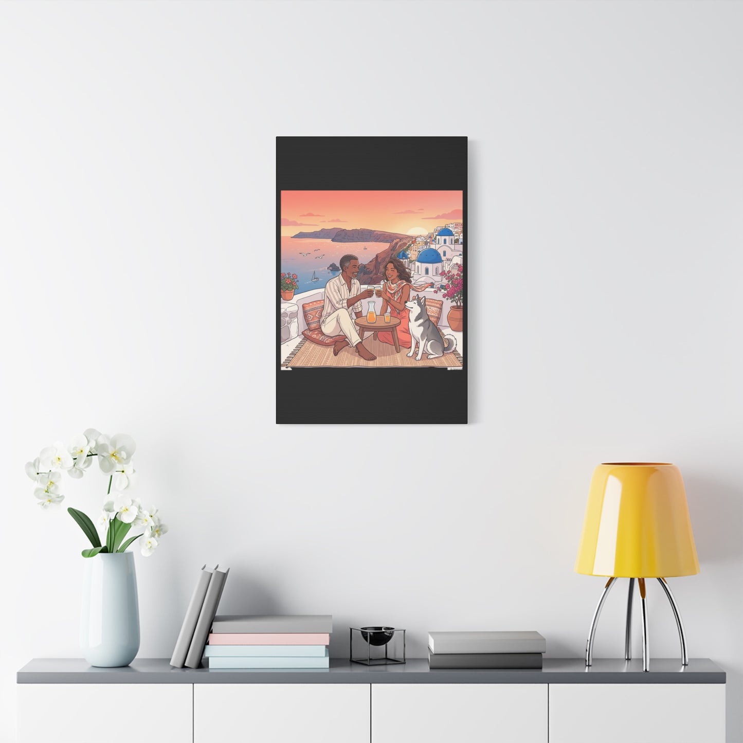 Santorini, Greece – “Sunset Serenade - Matte Canvas, Stretched, 1.25"