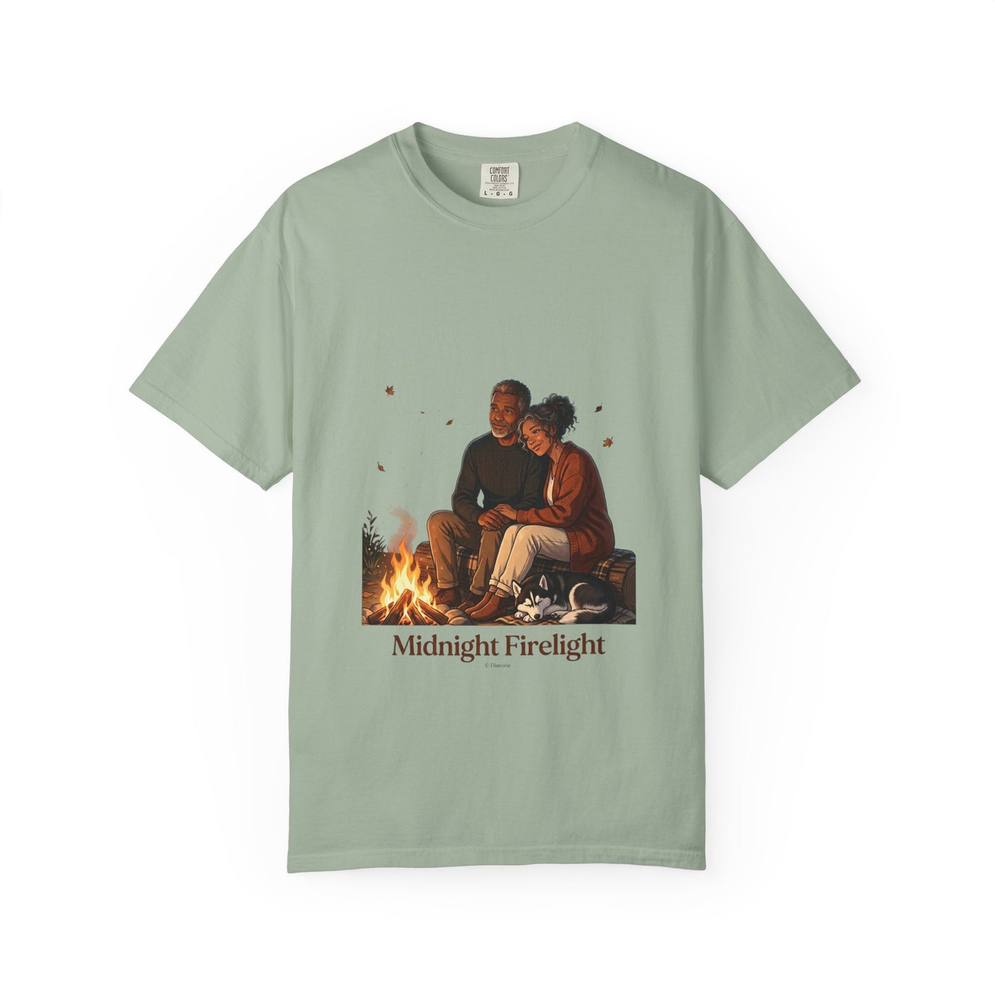 Midnight Firelight T-Shirt — Cozy Couple Campfire Graphic Tee