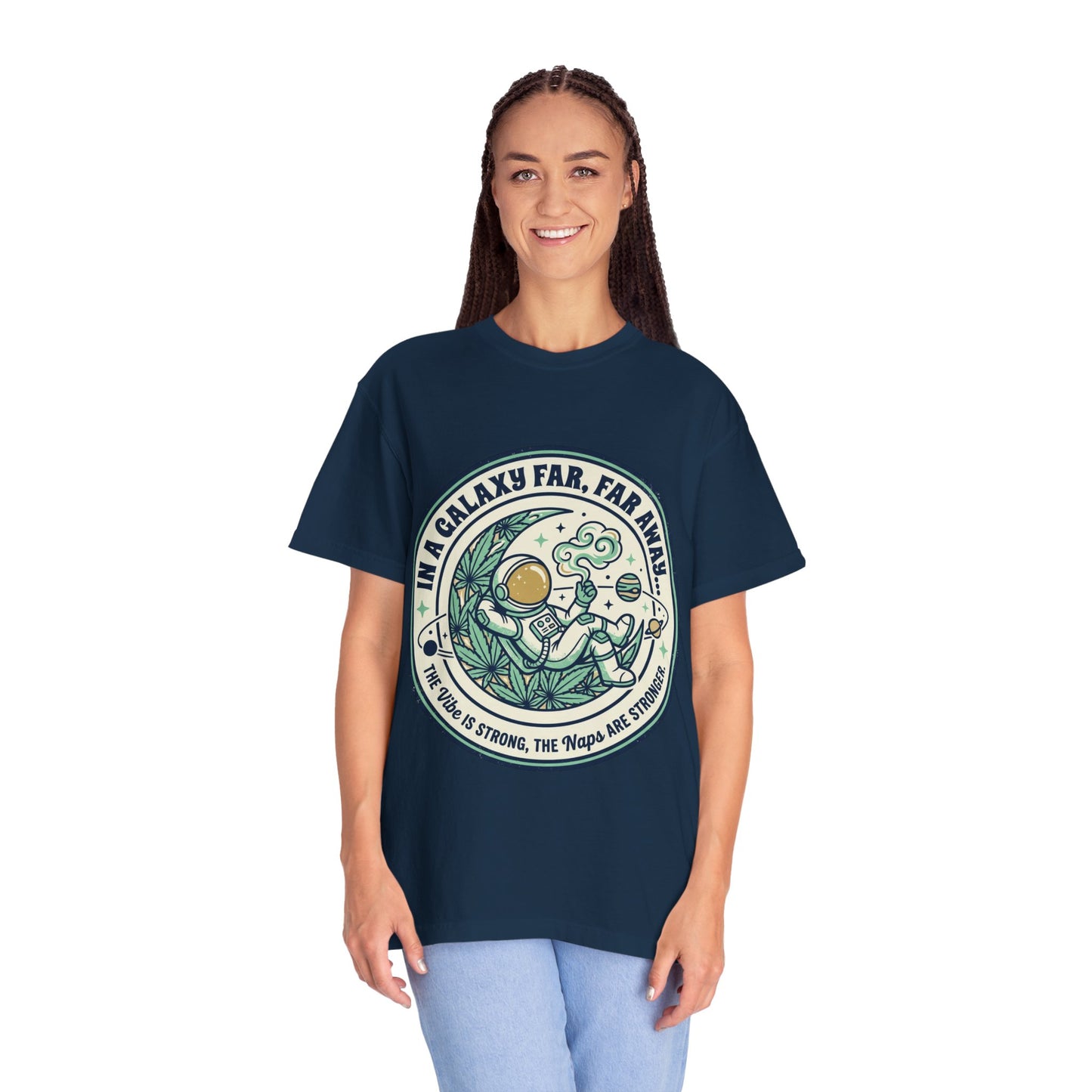 T-Shirt — "In a Galaxy Far, Far Away" Retro Space Nap Graphic Tee