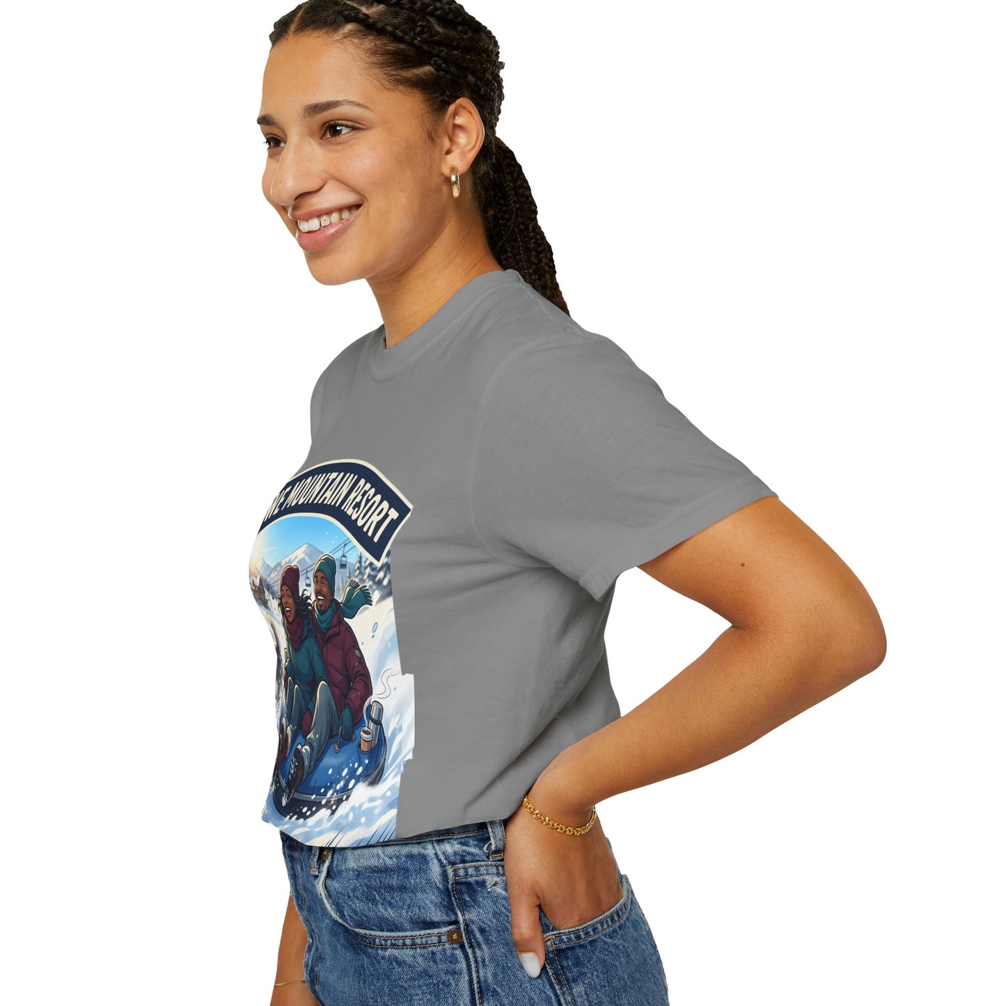 Stowe Mountain Resort Snow Tubing T-Shirt — "Vermont Joy" Winter Apparel