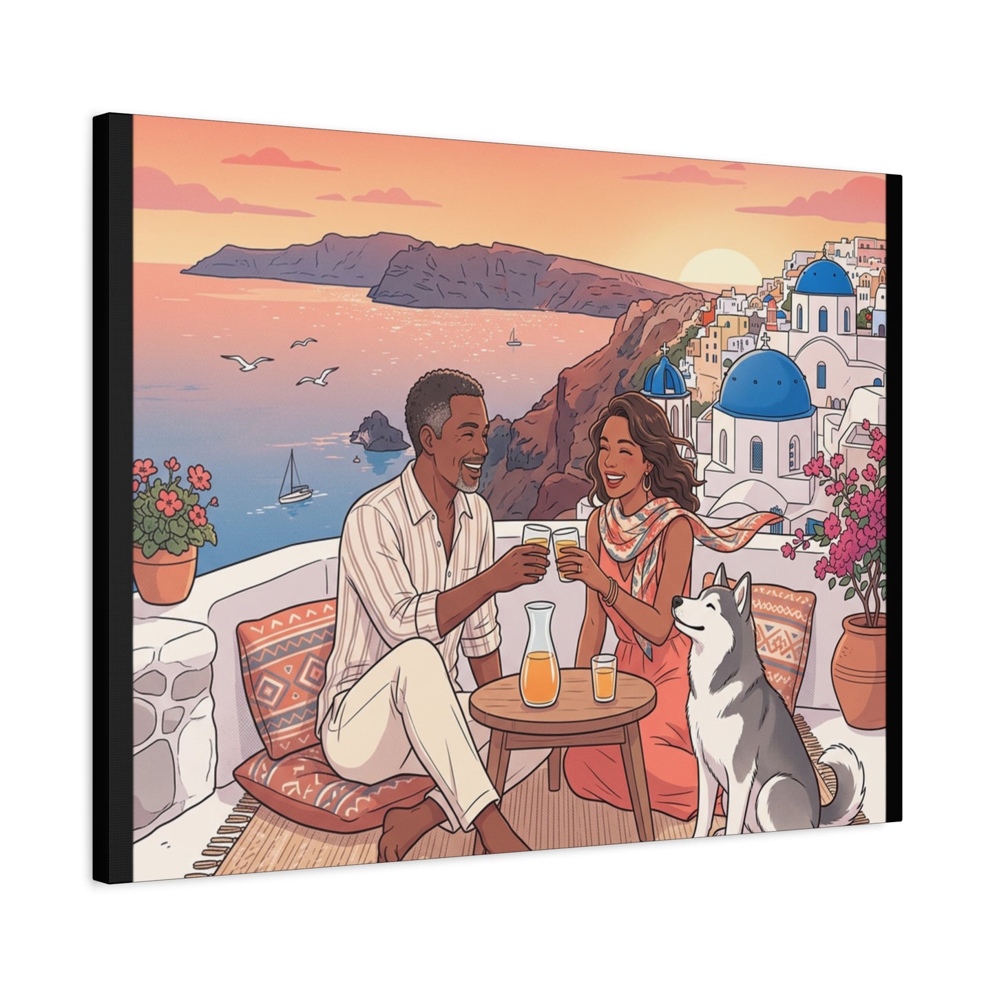 Santorini, Greece – “Sunset Serenade - Matte Canvas, Stretched, 1.25"