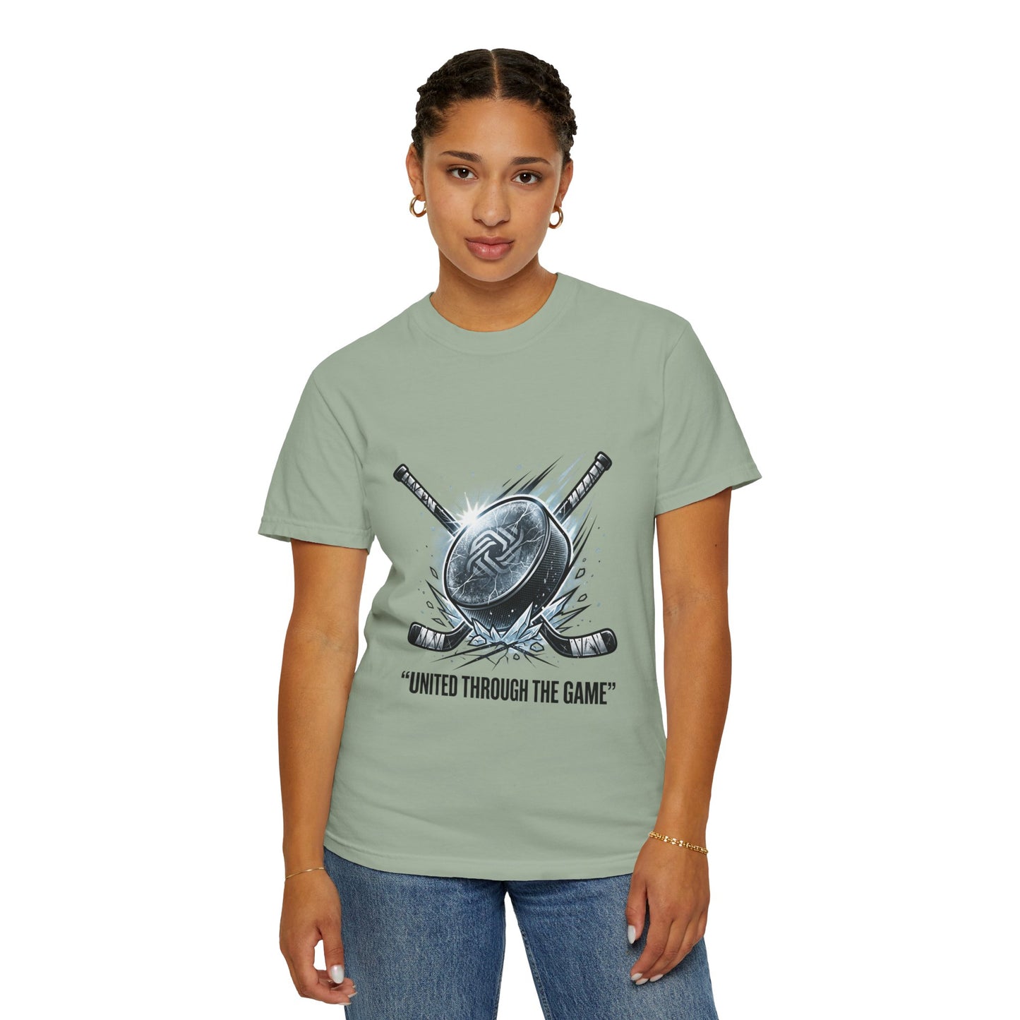 Hockey Graphic Tee — "United Through the Game" Team Spirit T-Shirt