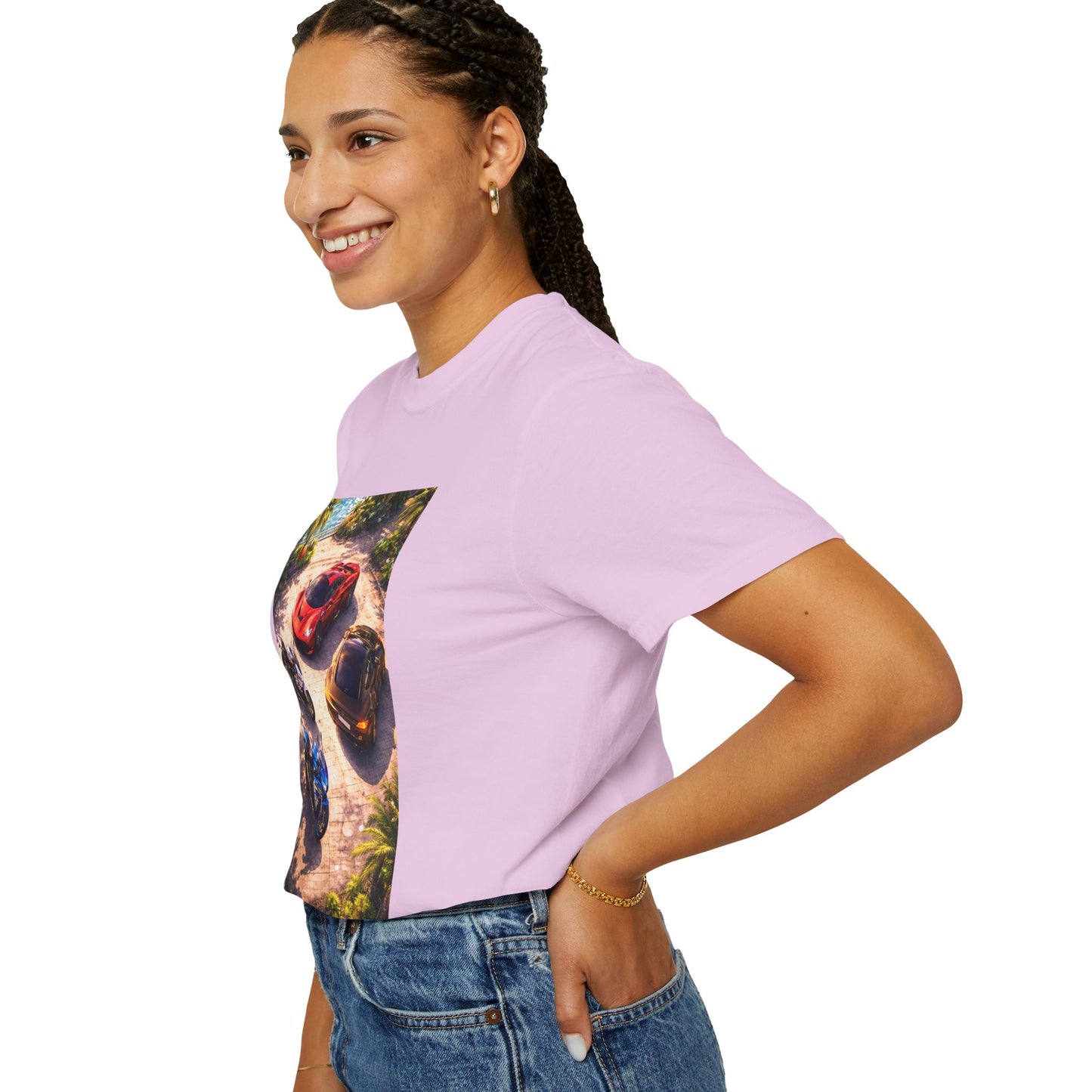 MULTI-VEHICLE - T-Shirt — Tropical Sports Cars & Motorbikes Print