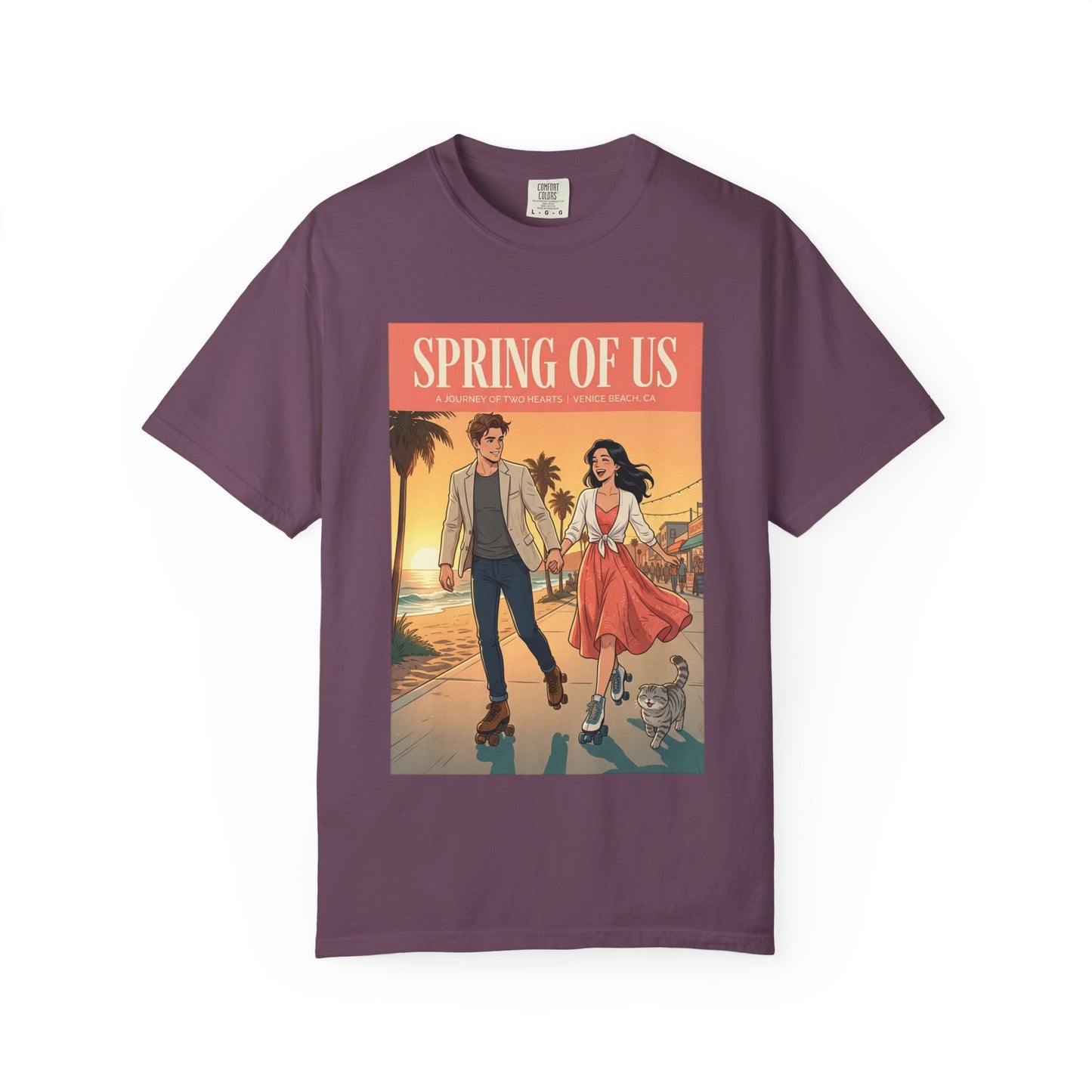 Spring of Us T-Shirt — Vintage Romantic Beach Couple Graphic Tee
