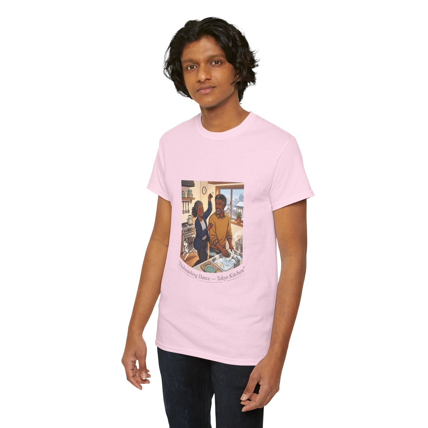 Dishwashing Dance Tee — Couple Kitchen Graphic T-Shirt