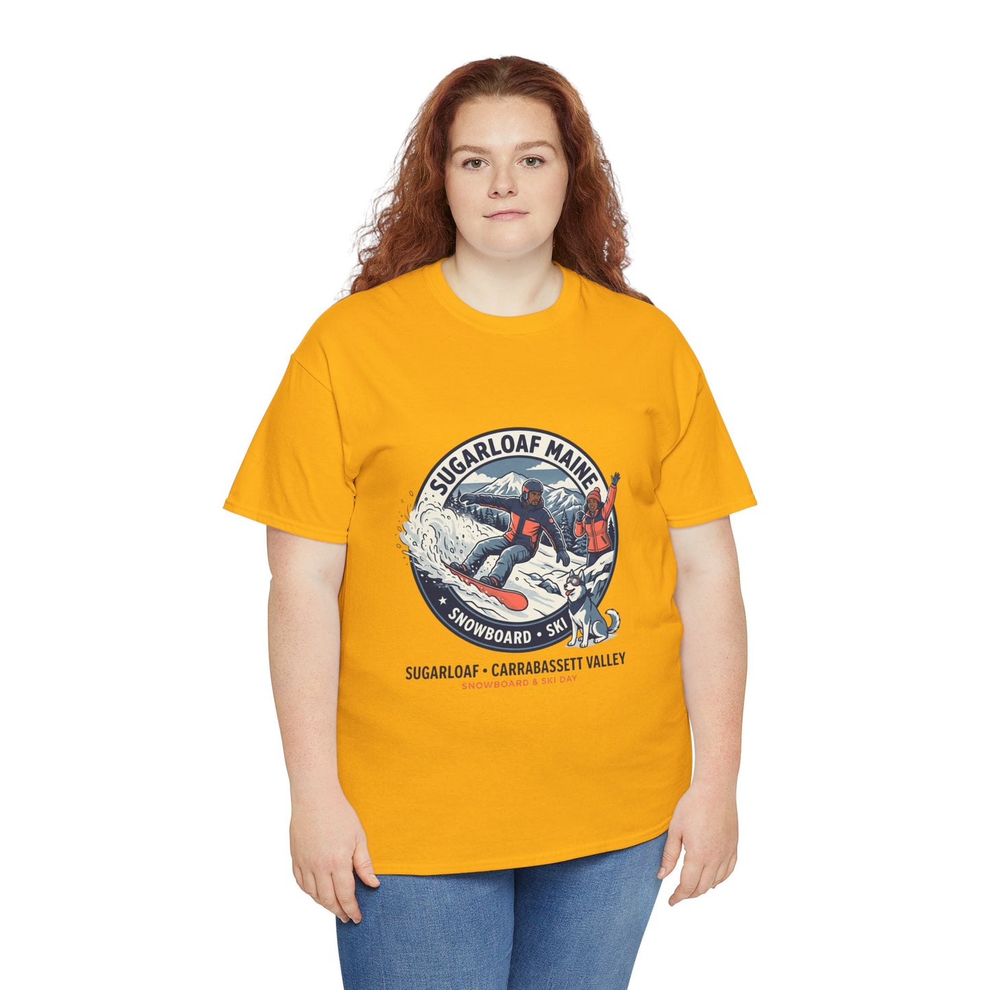 Sugarloaf Maine Snowboard & Ski T‑Shirt — Sugarloaf‑Carrabassett Valley Retro Graphic Tee