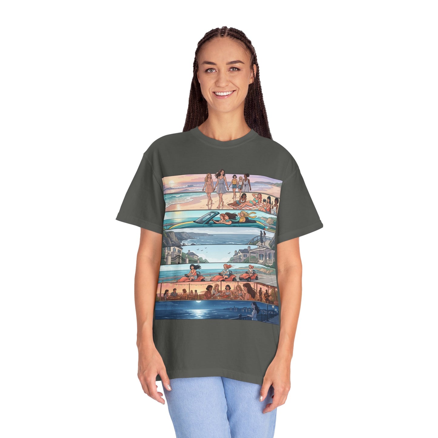 Beach Day Comic Panel T-Shirt — 'Meet Me Where the Waves' Graphic Tee