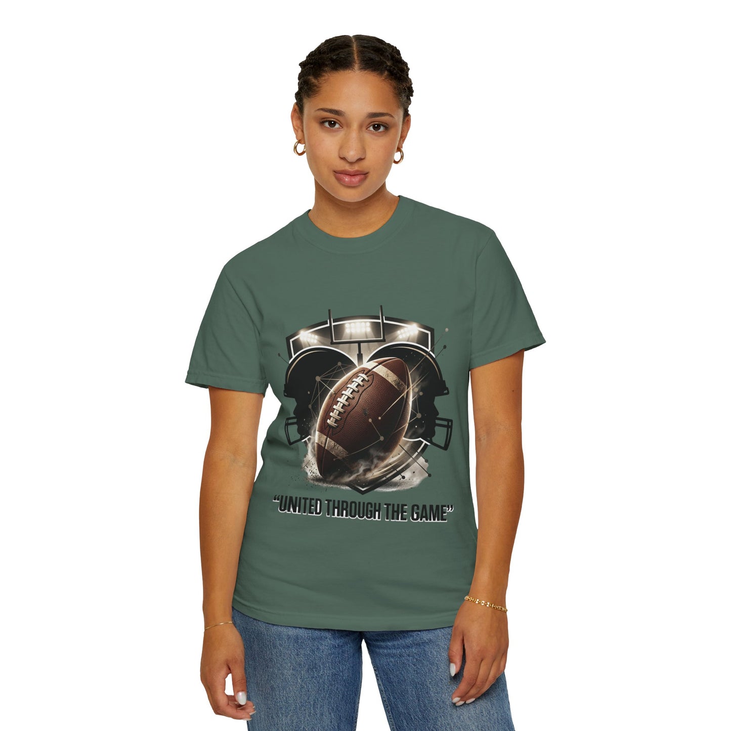 Football T-Shirt — "United Through the Game" Team Spirit Tee