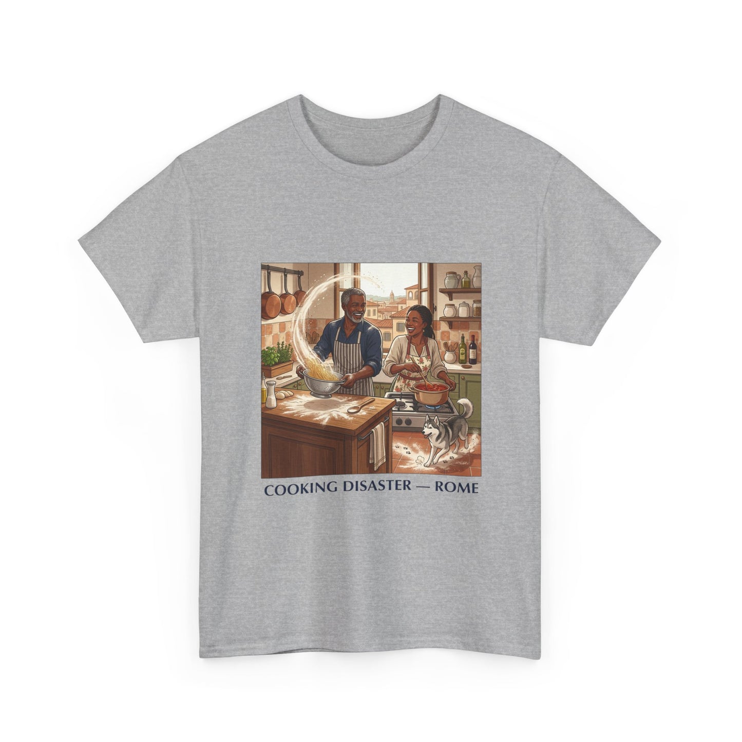 T-Shirt — 'Cooking Disaster — Rome' Illustrated Cooking Tee