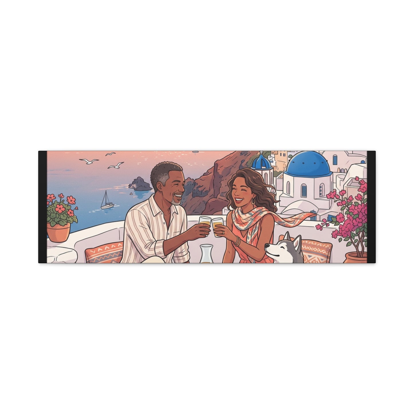 Santorini, Greece – “Sunset Serenade - Matte Canvas, Stretched, 1.25"