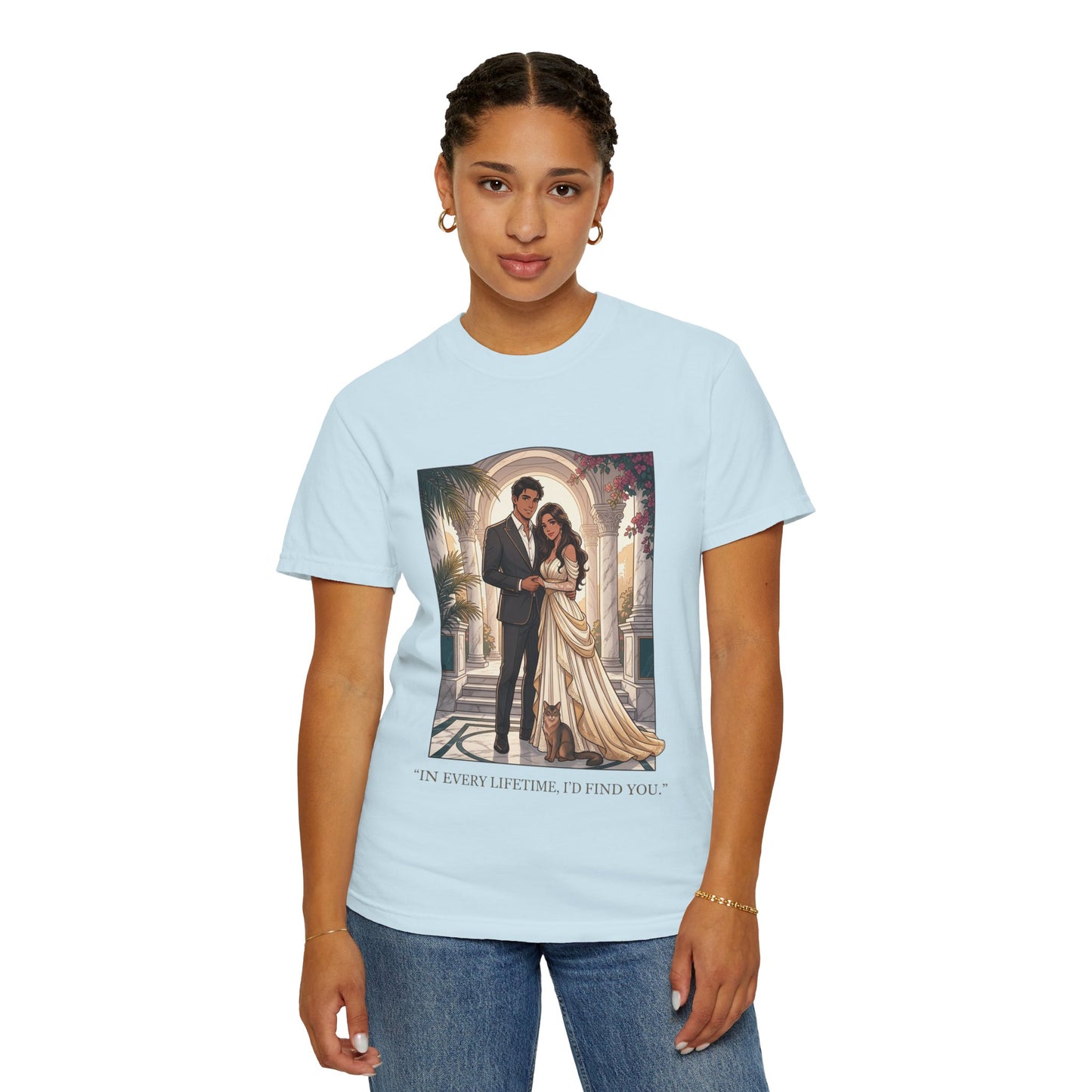 Romantic Vintage Wedding Portrait T-Shirt — "In Every Lifetime, I'd Find You"