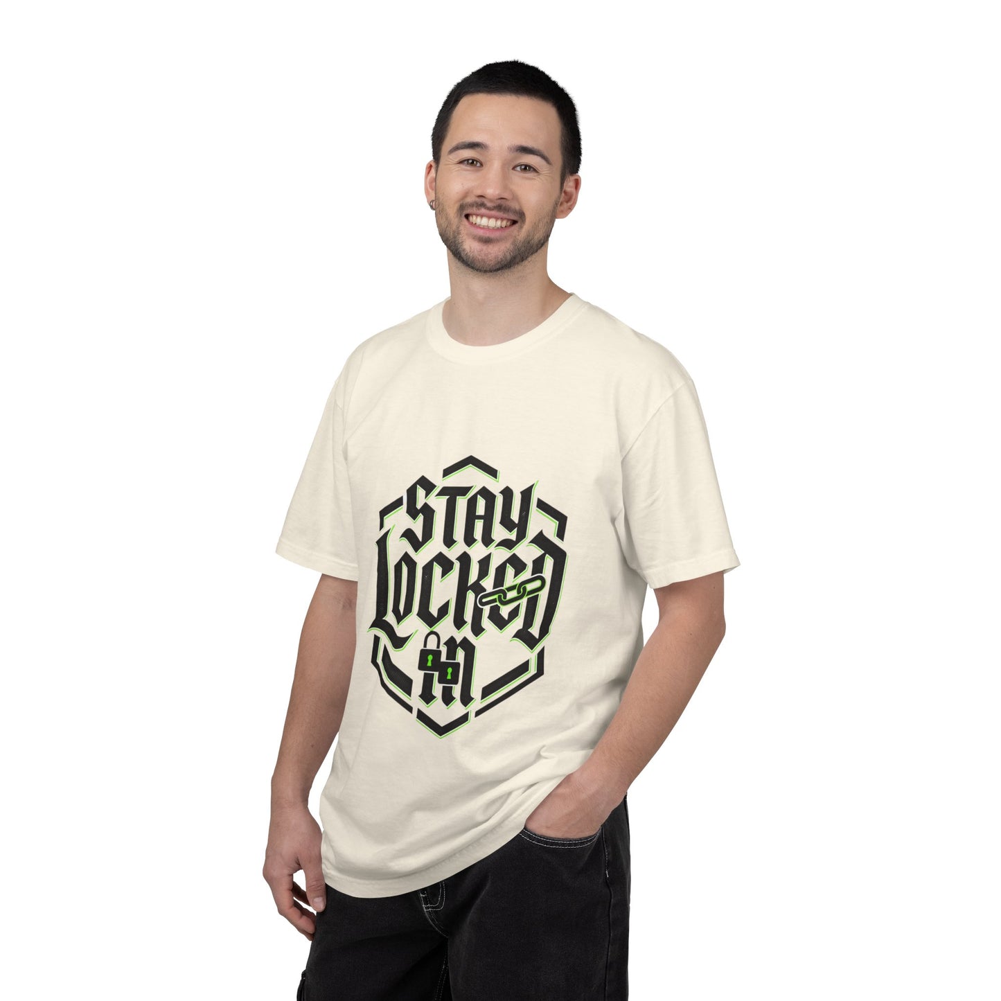 Stay Locked T-Shirt — Hexagonal Streetwear Graphic Tee