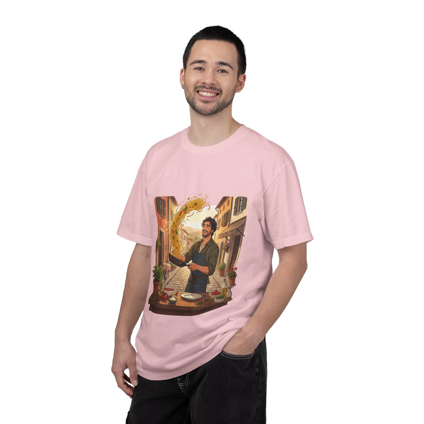 Italian Chef Pasta Toss T-Shirt — Vintage Street Kitchen Cooking Graphic Tee