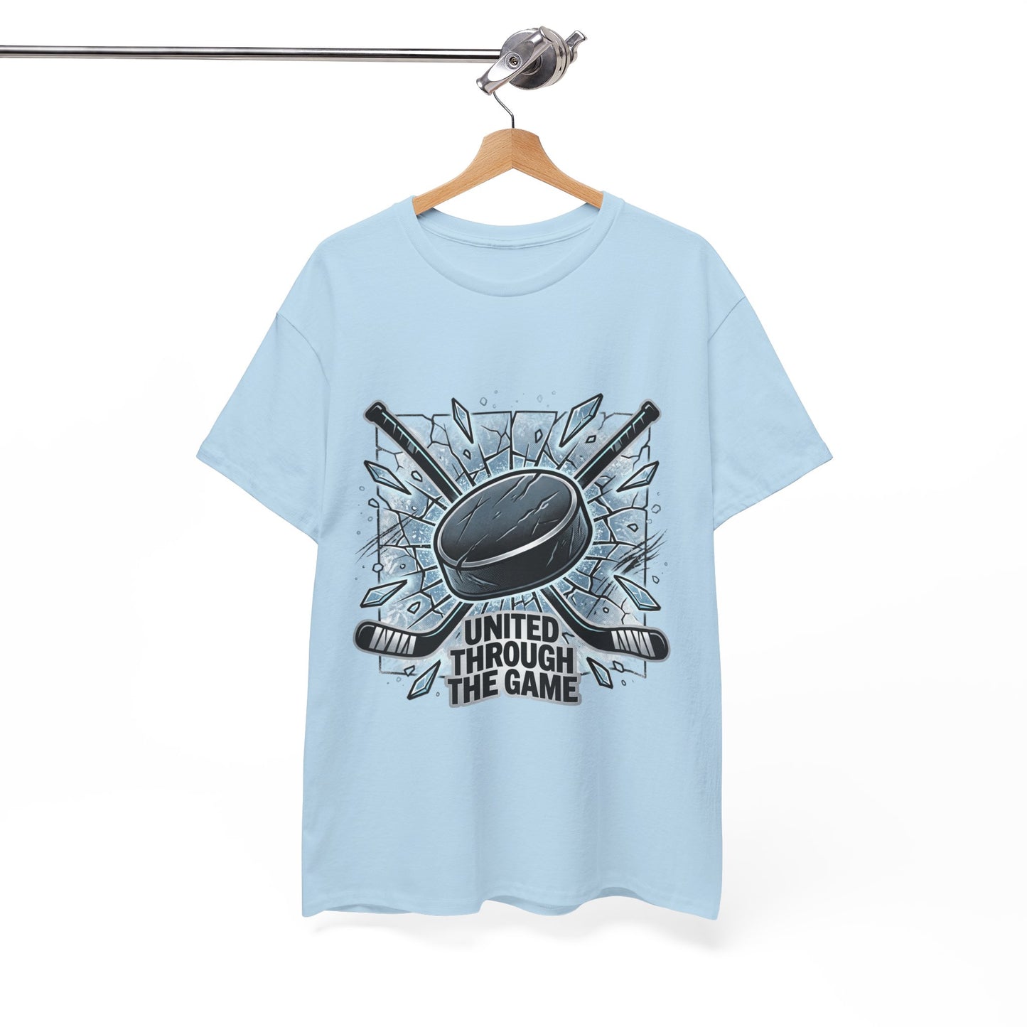 Hockey T-Shirt — "United Through the Game" Graphic Tee