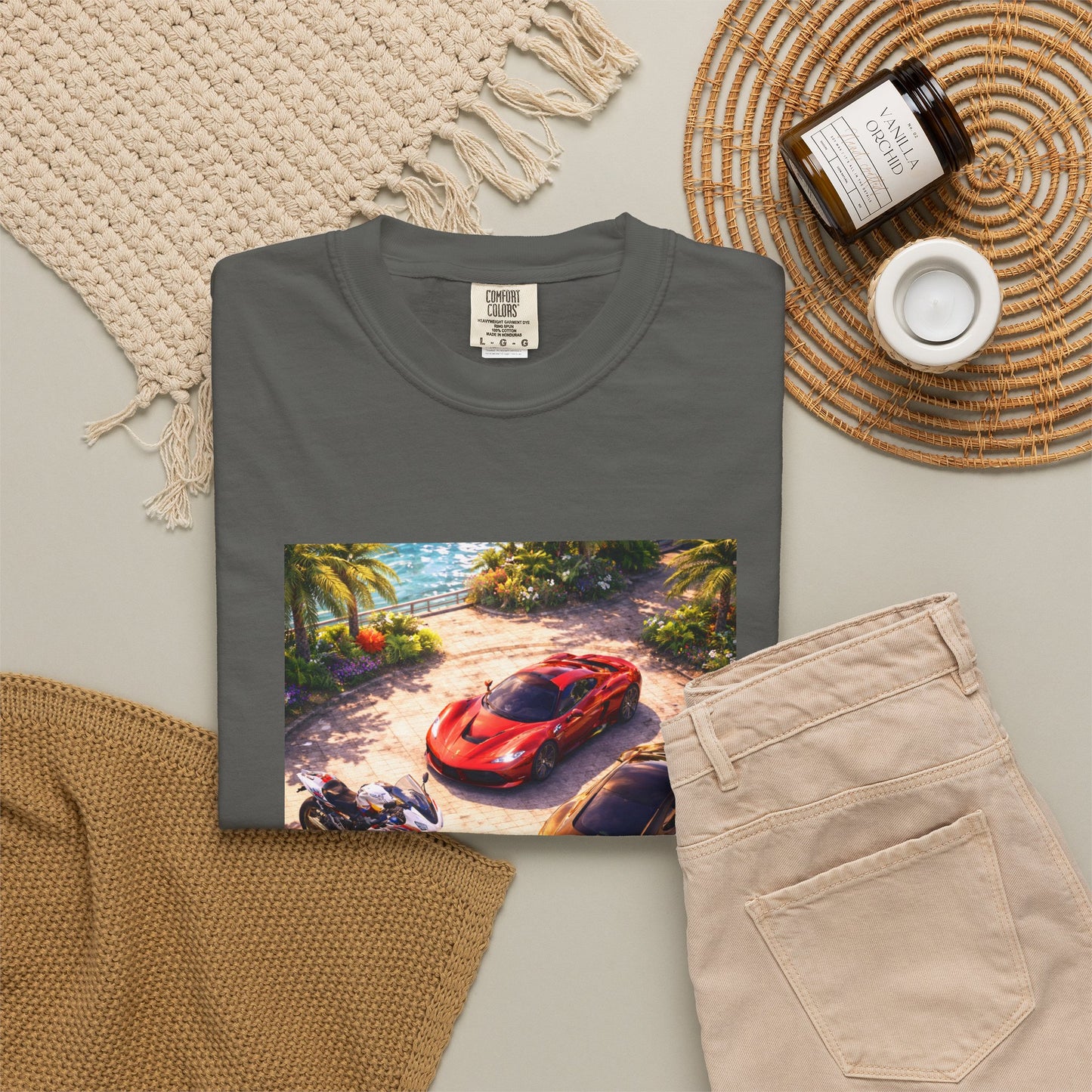 MULTI-VEHICLE - T-Shirt — Tropical Sports Cars & Motorbikes Print