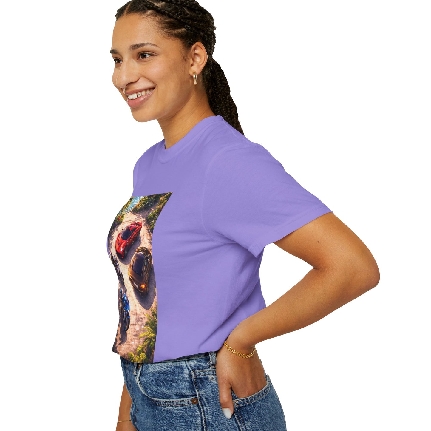MULTI-VEHICLE - T-Shirt — Tropical Sports Cars & Motorbikes Print