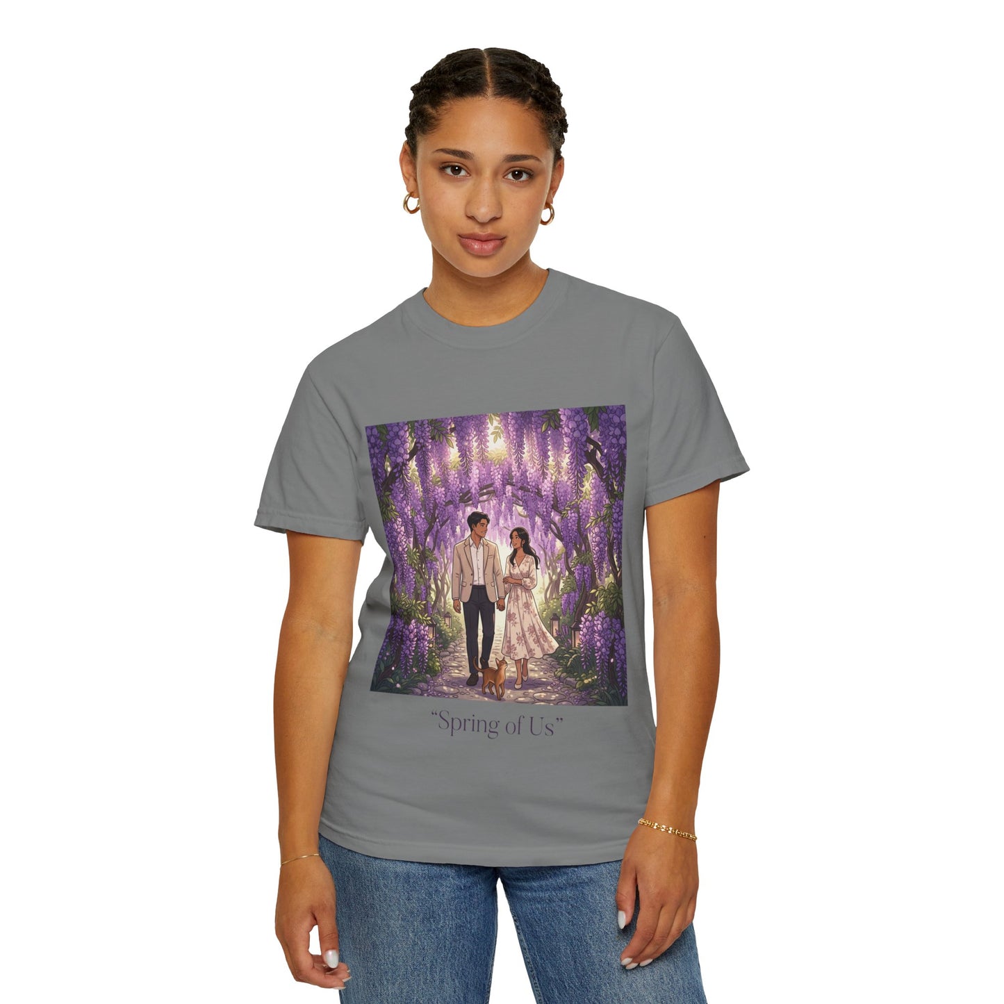 Spring of Us T-Shirt — Romantic Wisteria Couple Graphic Tee