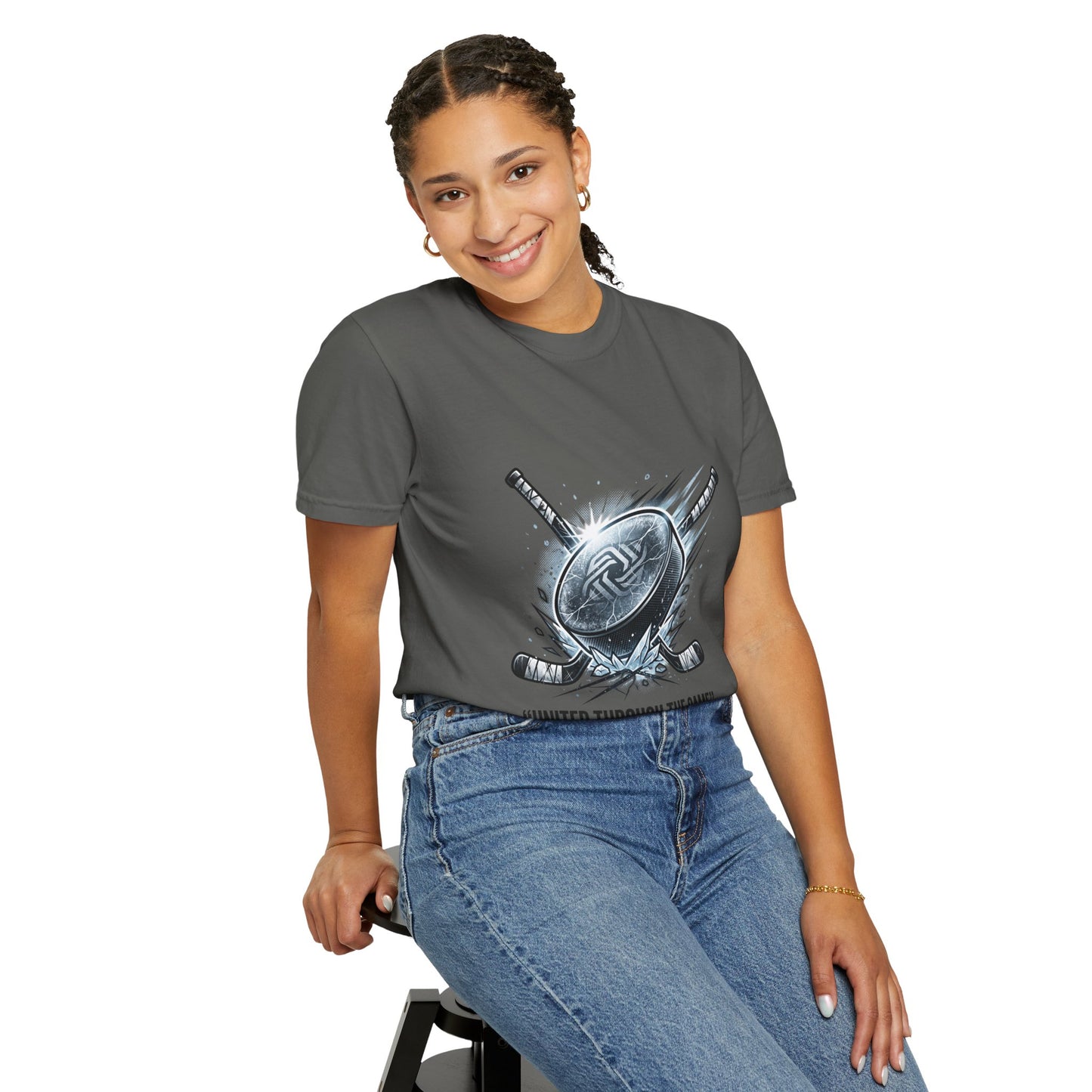 Hockey Graphic Tee — "United Through the Game" Team Spirit T-Shirt