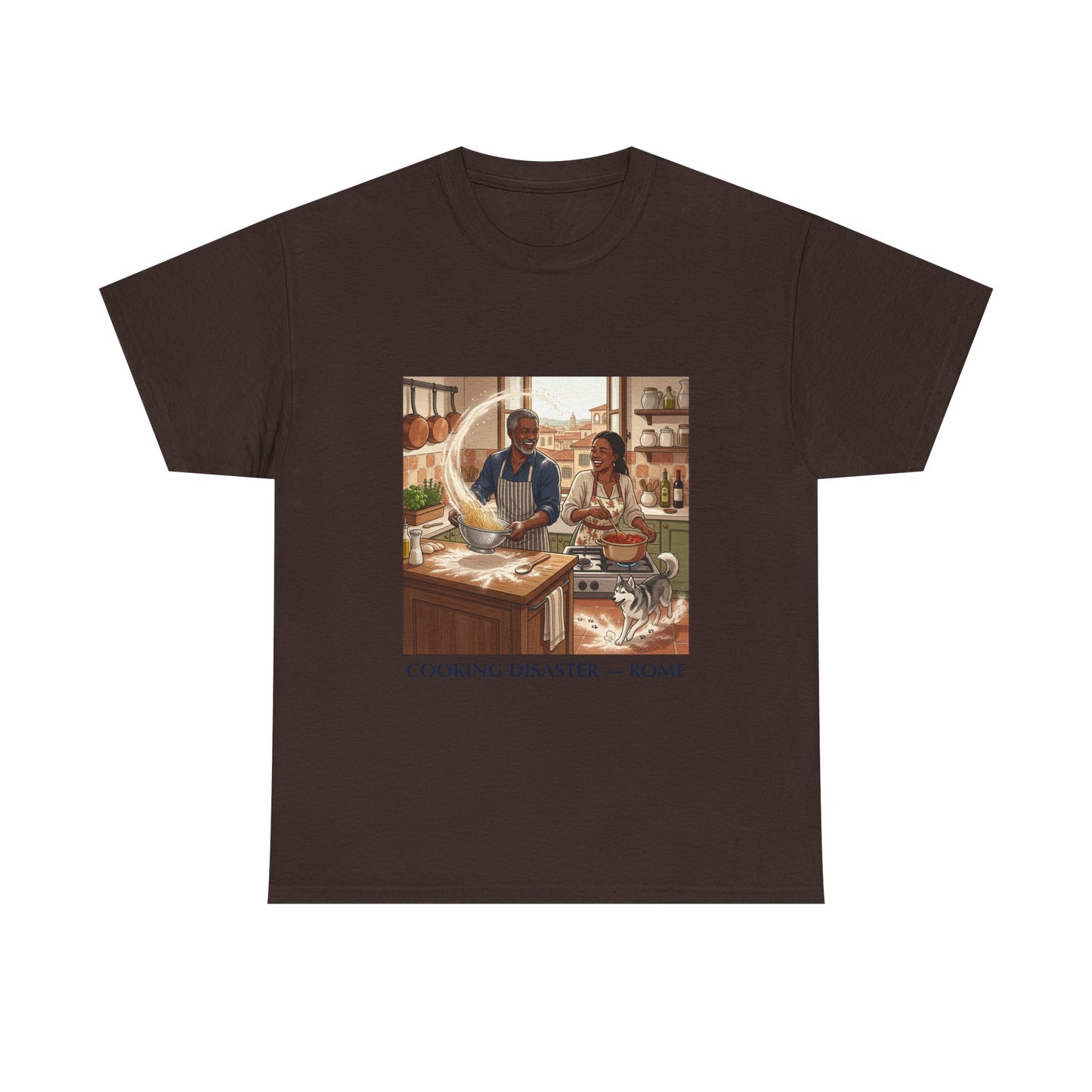 T-Shirt — 'Cooking Disaster — Rome' Illustrated Cooking Tee