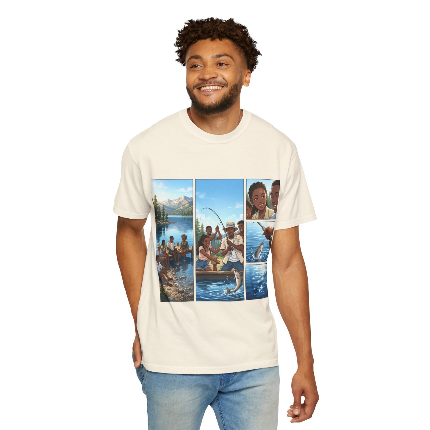 ake Tahoe Fishing Moments T-Shirt — Retro Outdoors Fishing Graphic Tee