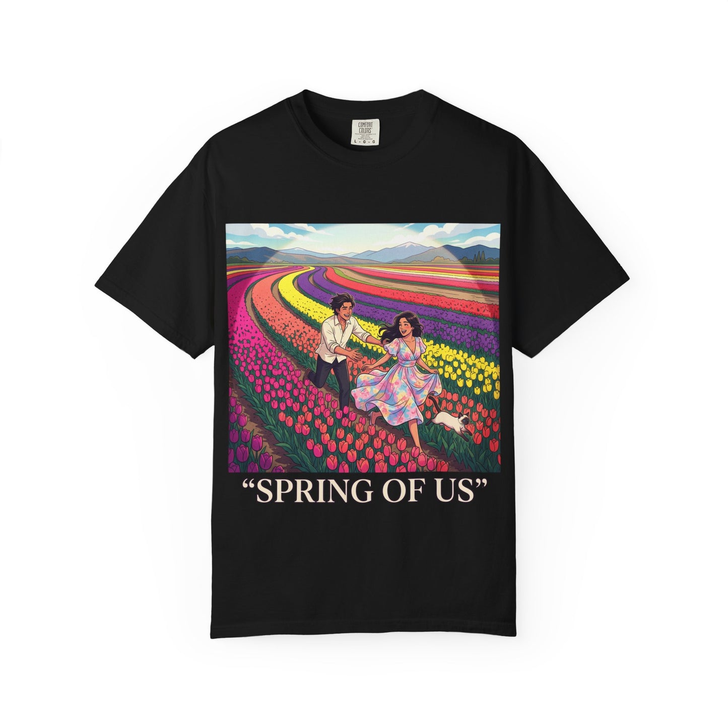 Spring of Us T-Shirt — Floral Field Vintage Couple Graphic Tee