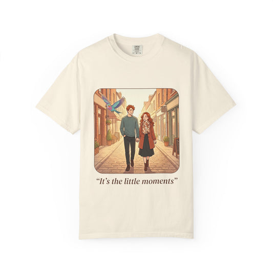 Romantic Stroll T-Shirt — “It’s the little moments” Couple Illustration Tee
