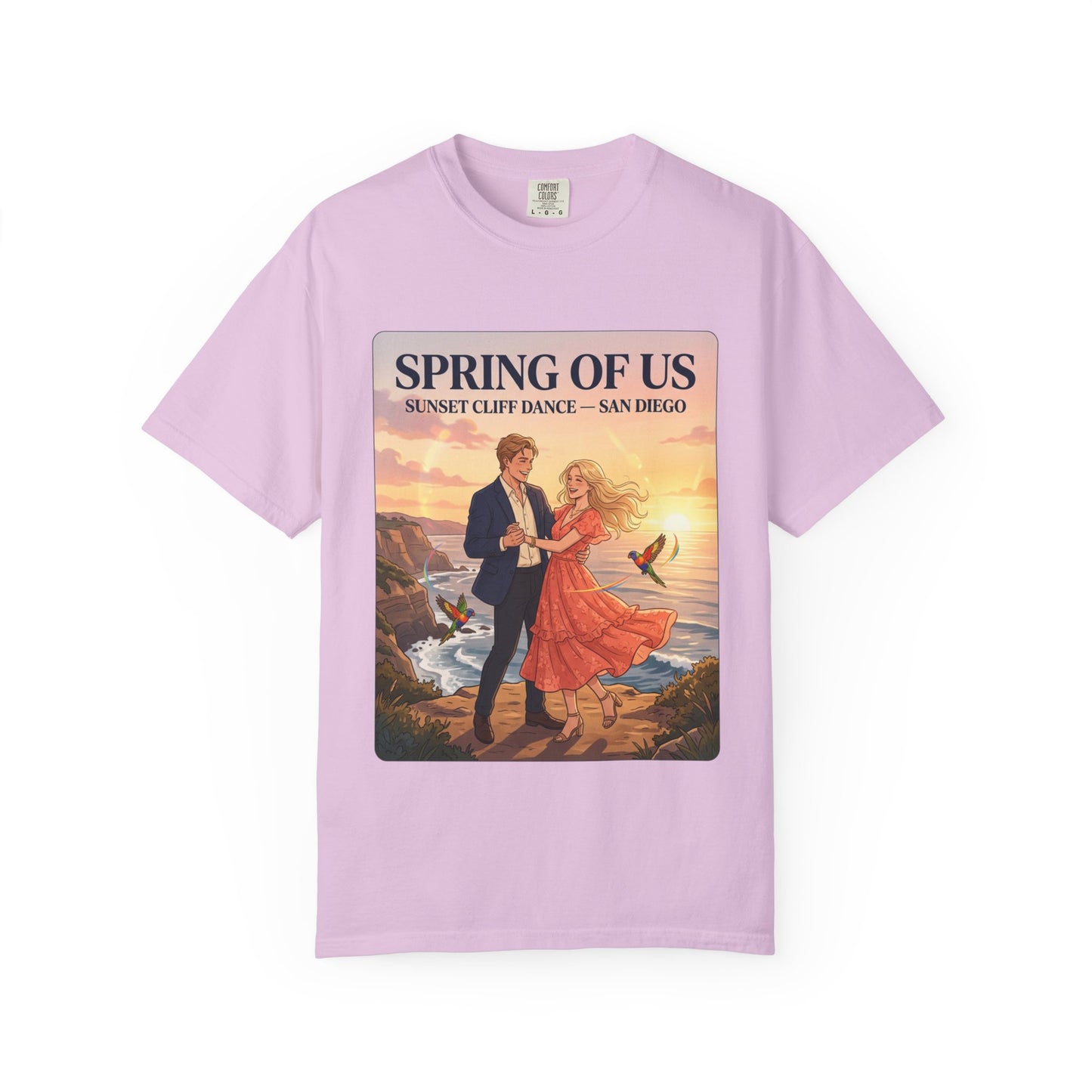 Spring of Us T‑Shirt — Sunset Cliff Dance San Diego Vintage Romance Tee
