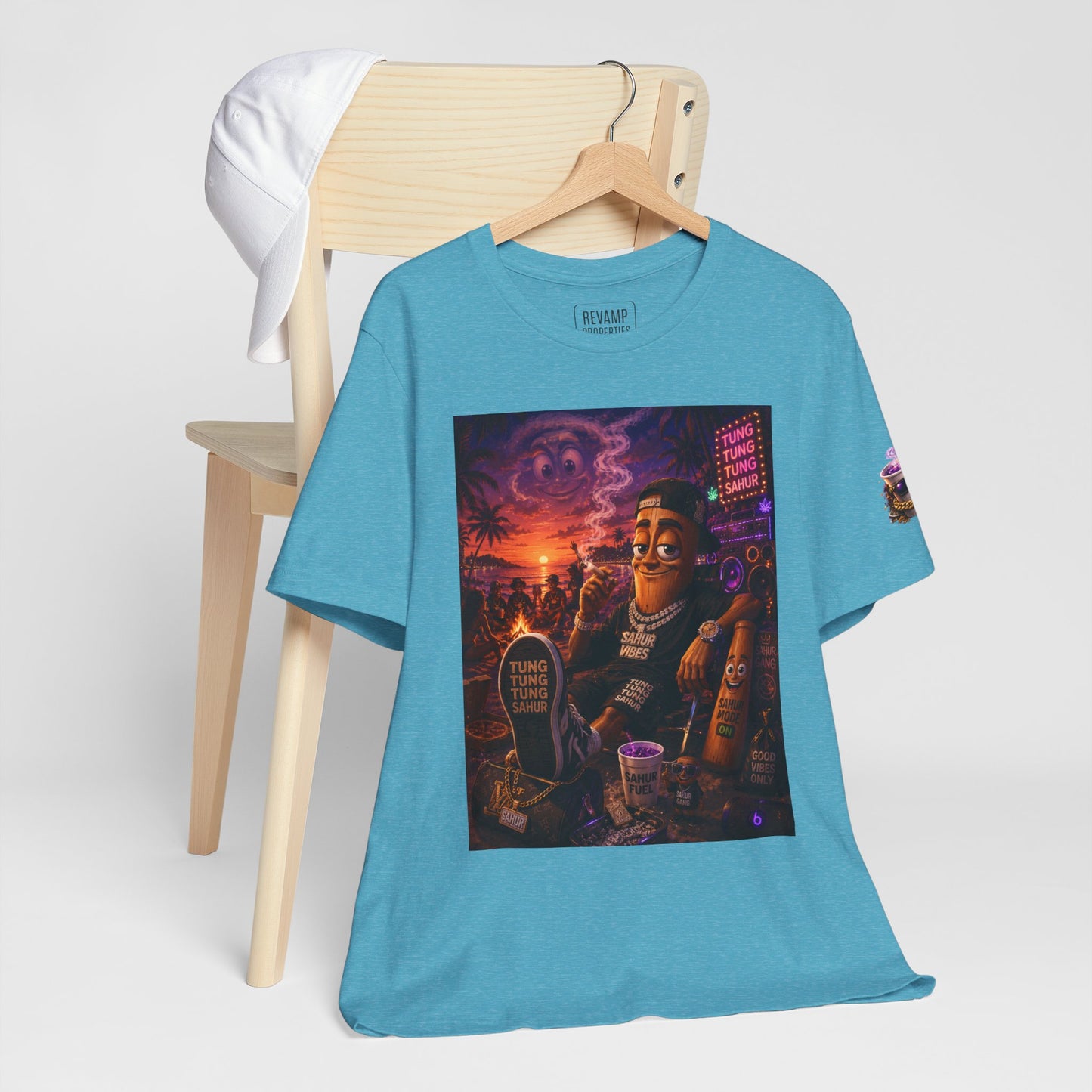 Tung Tung Tung Sahur T-Shirt — "Summertime Vibes" Retro Beach Party Graphic Tee