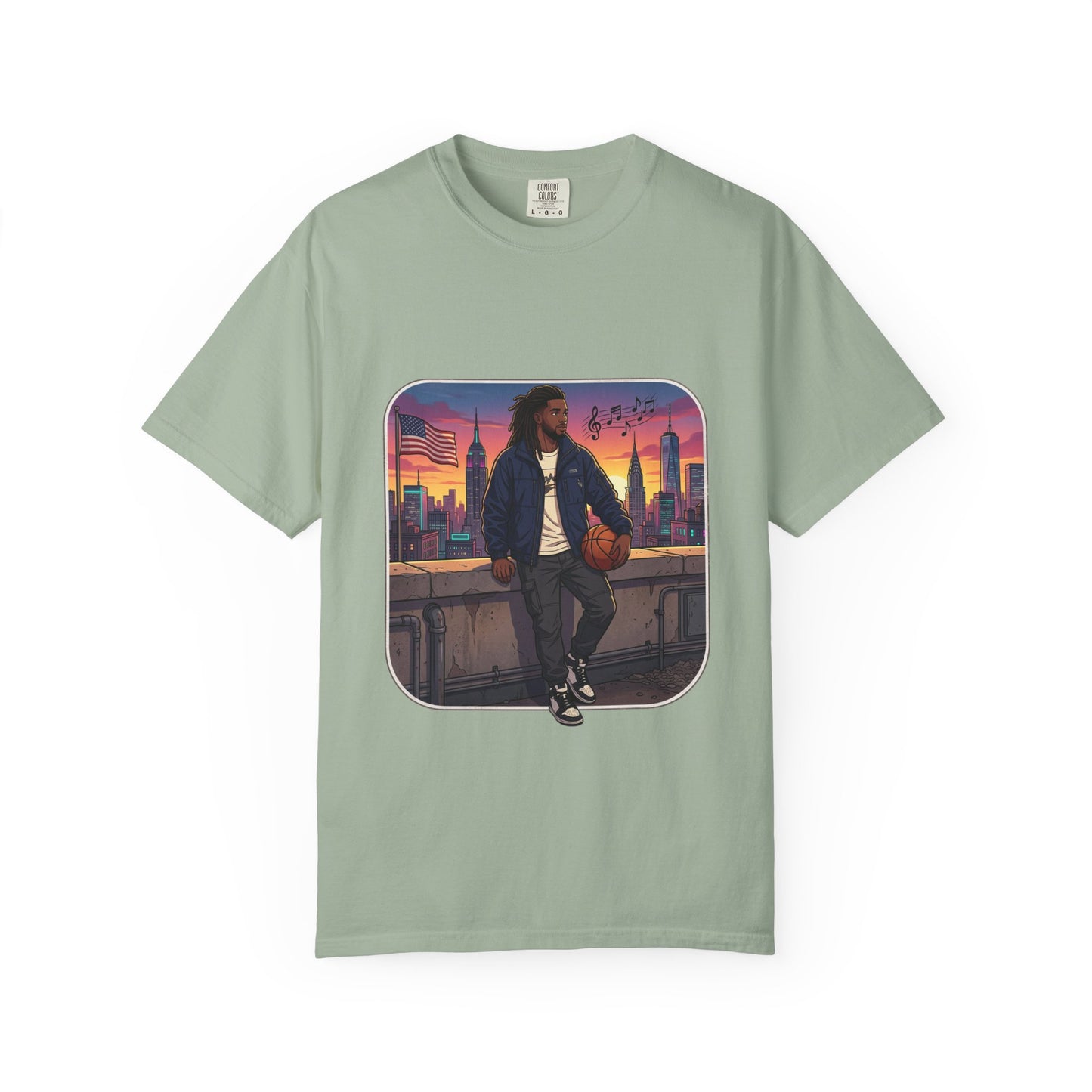 City Sunset Basketball Player T-Shirt — Urban Hoop Lifestyle Tee