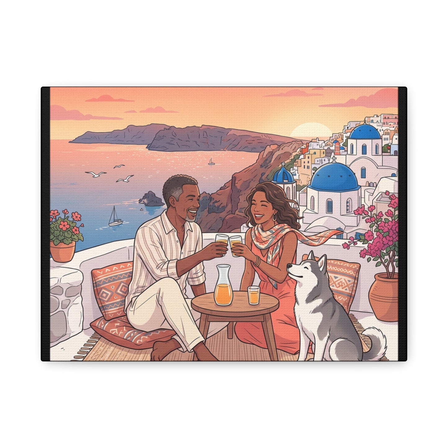 Santorini, Greece – “Sunset Serenade - Matte Canvas, Stretched, 1.25"
