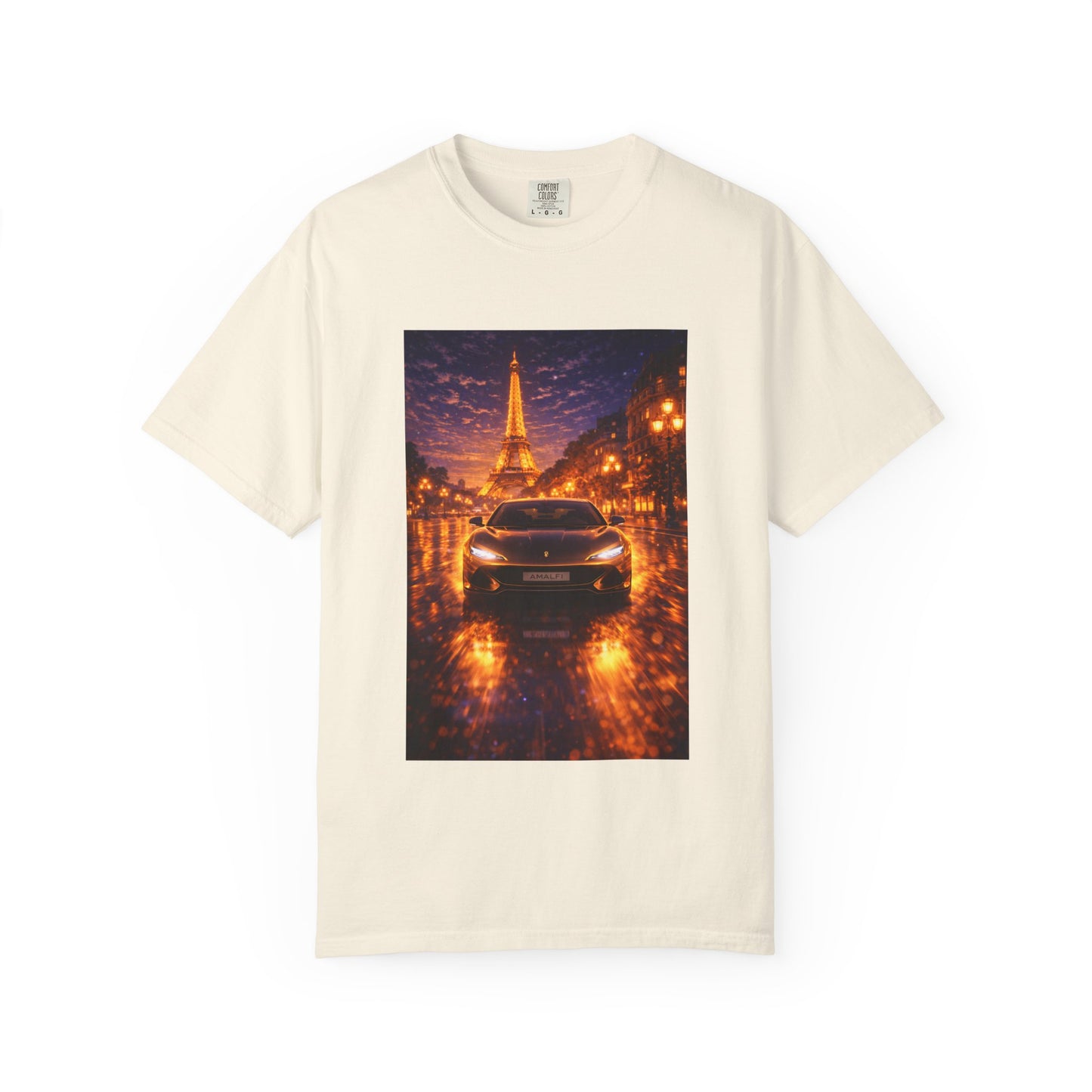 Paris Night Drive T-Shirt — Eiffel Tower Car Scene