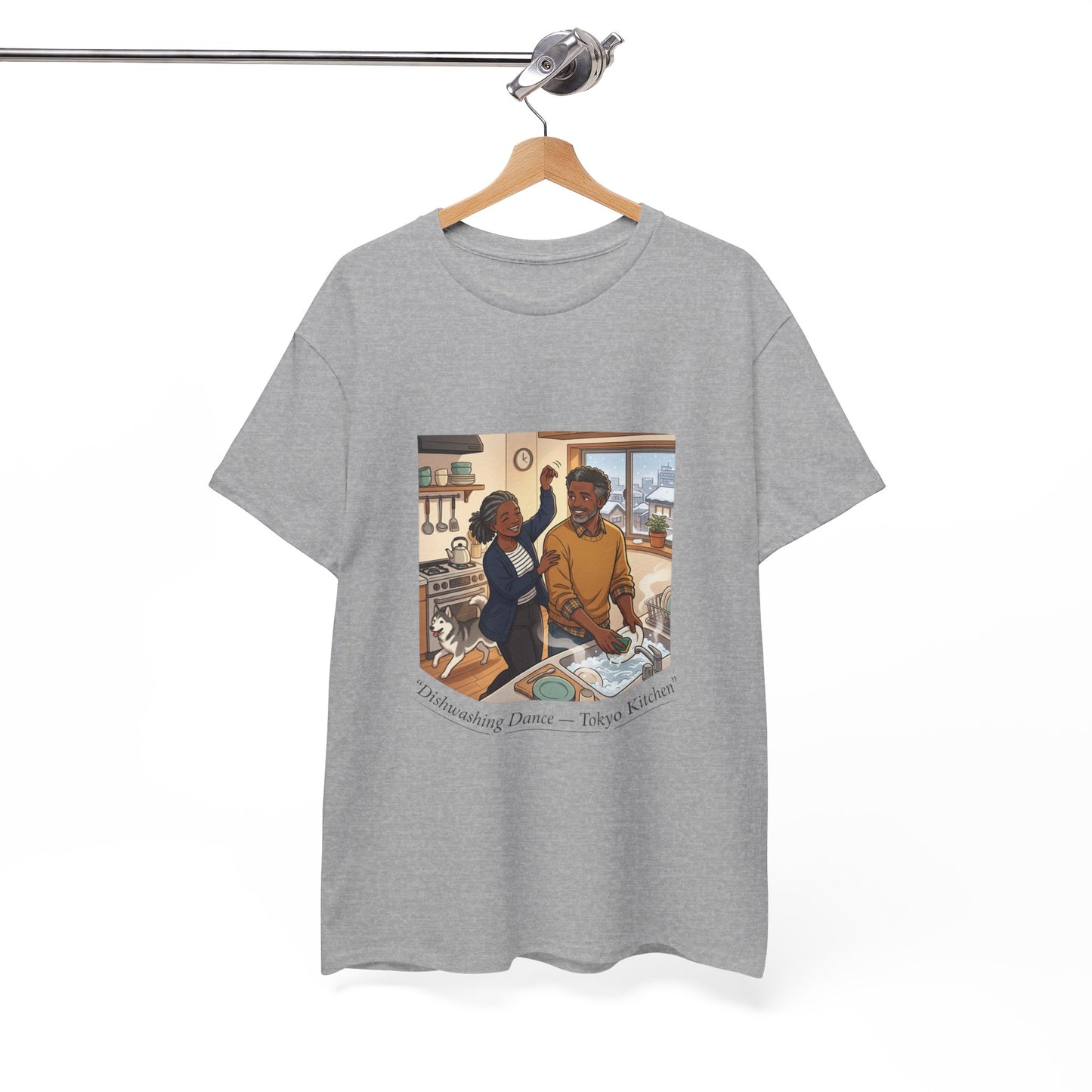 Dishwashing Dance Tee — Couple Kitchen Graphic T-Shirt