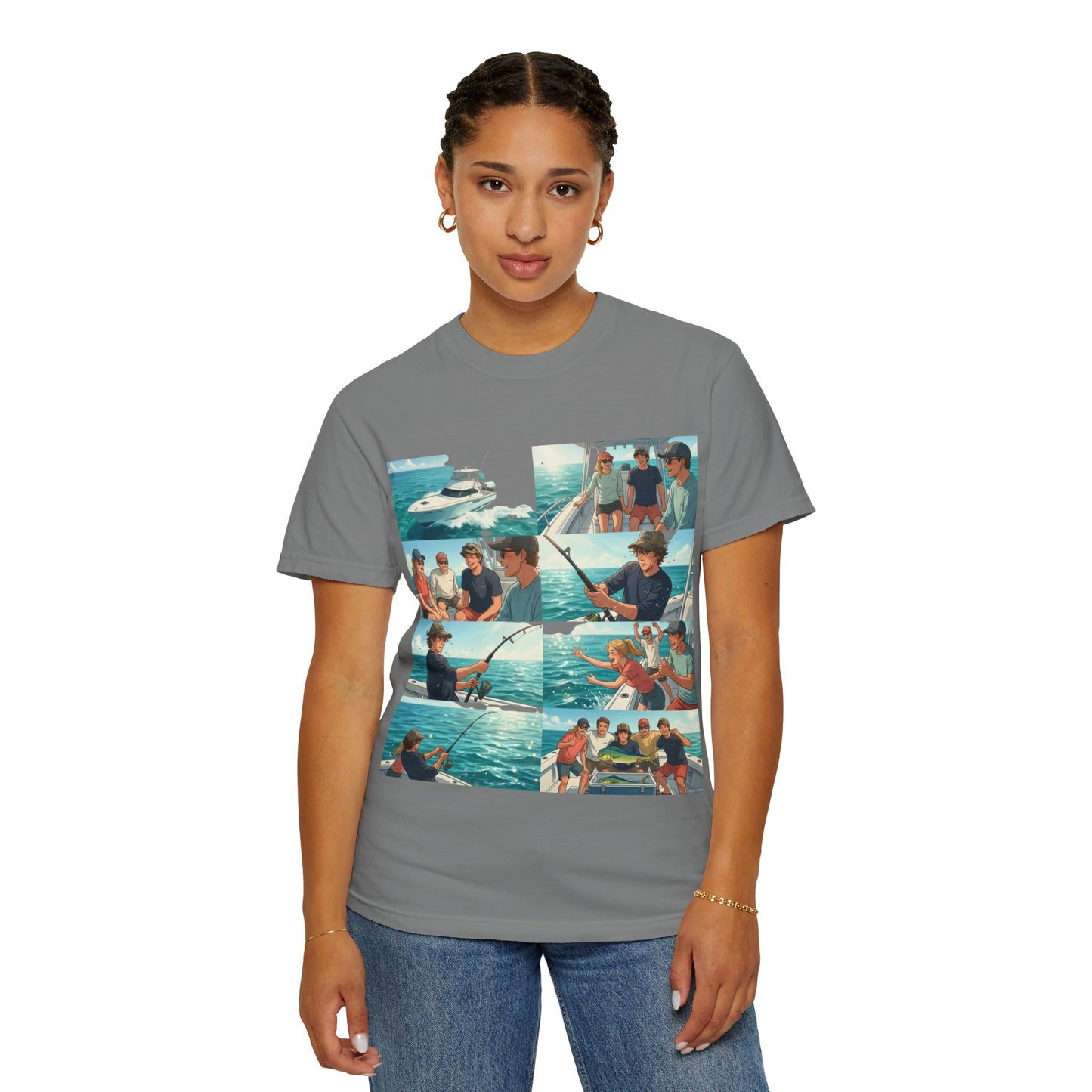 Deep Sea Energy (Friends Fishing Edition) Fishing Trip Photo Collage T-Shirt