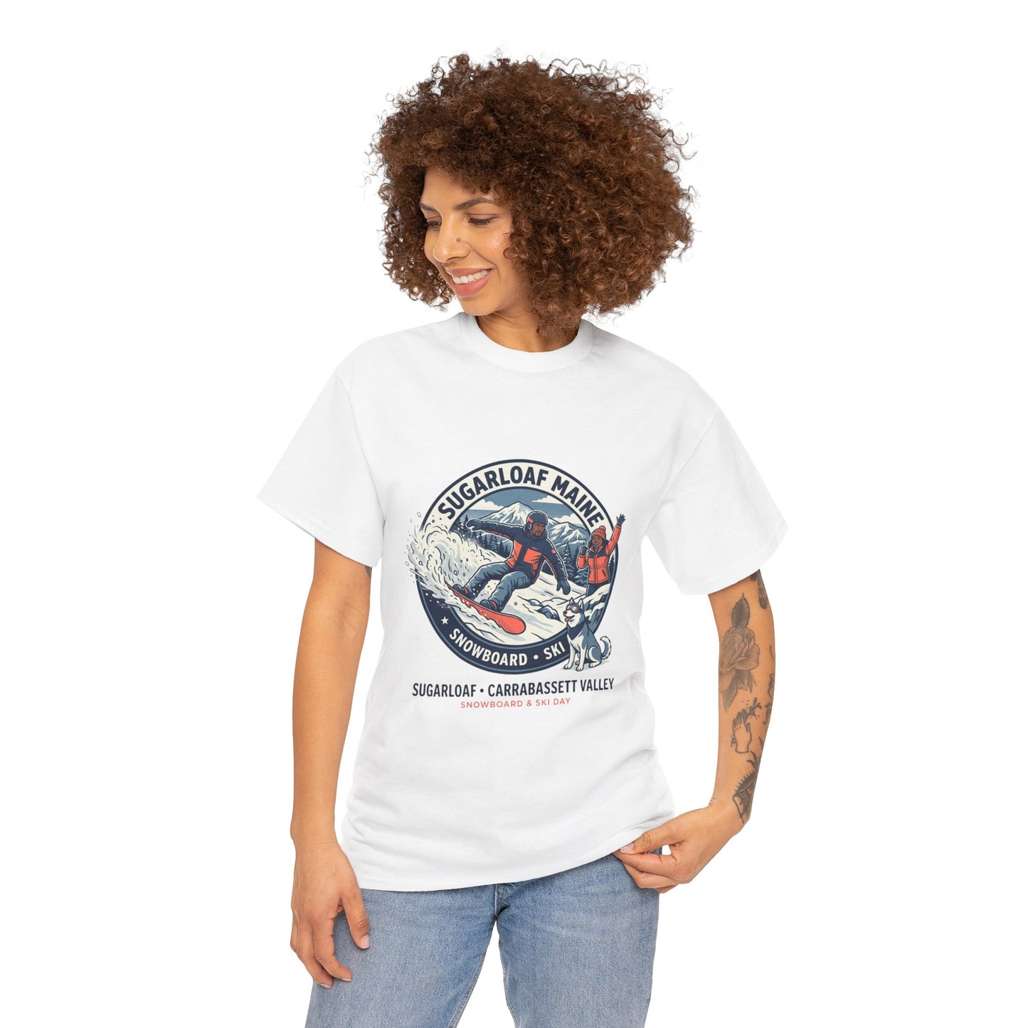 Sugarloaf Maine Snowboard & Ski T‑Shirt — Sugarloaf‑Carrabassett Valley Retro Graphic Tee