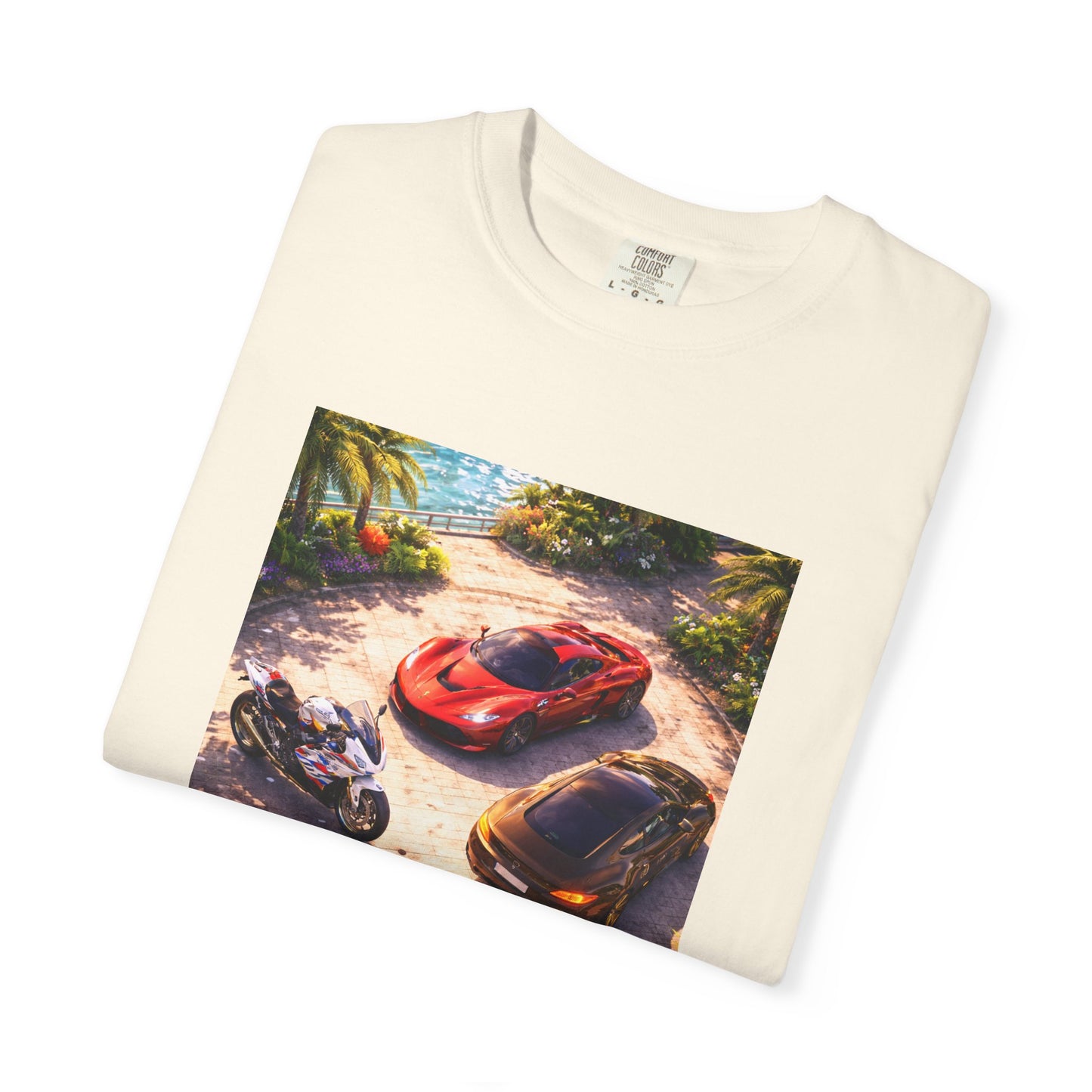 MULTI-VEHICLE - T-Shirt — Tropical Sports Cars & Motorbikes Print
