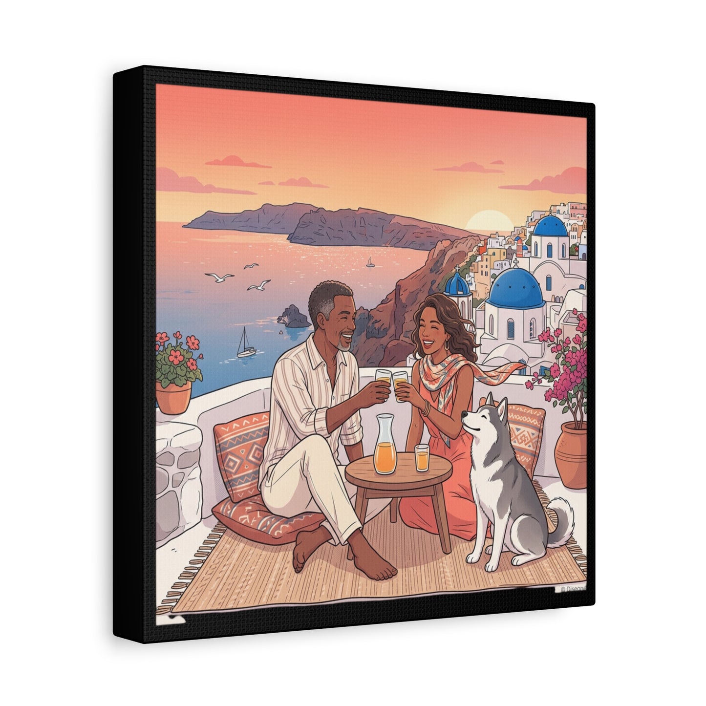 Santorini, Greece – “Sunset Serenade - Matte Canvas, Stretched, 1.25"