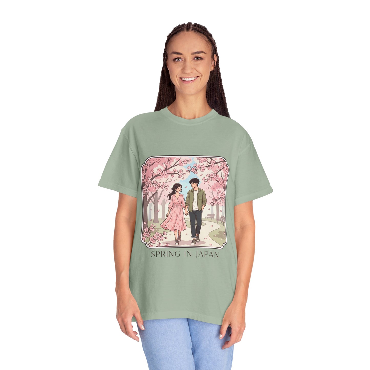 Spring in Japan T-Shirt — Cherry Blossom Couple Graphic Tee