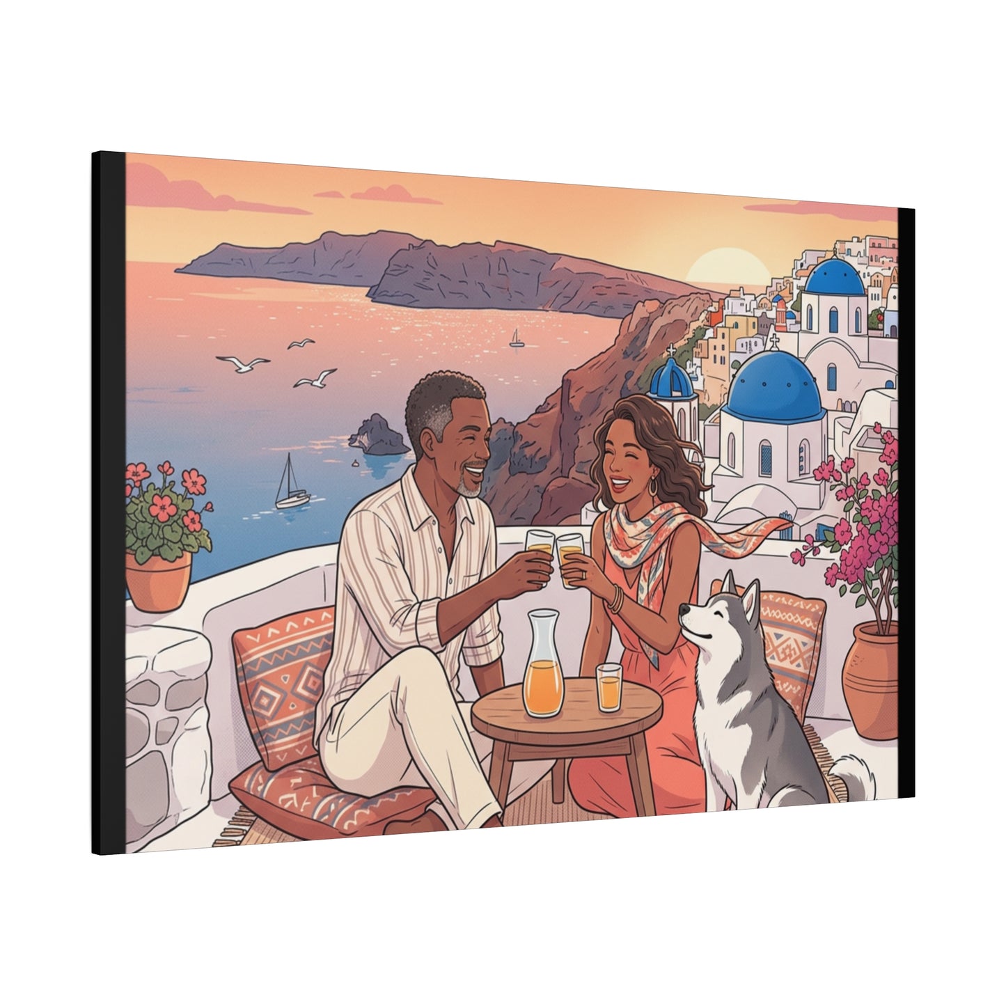 Santorini, Greece – “Sunset Serenade - Matte Canvas, Stretched, 1.25"