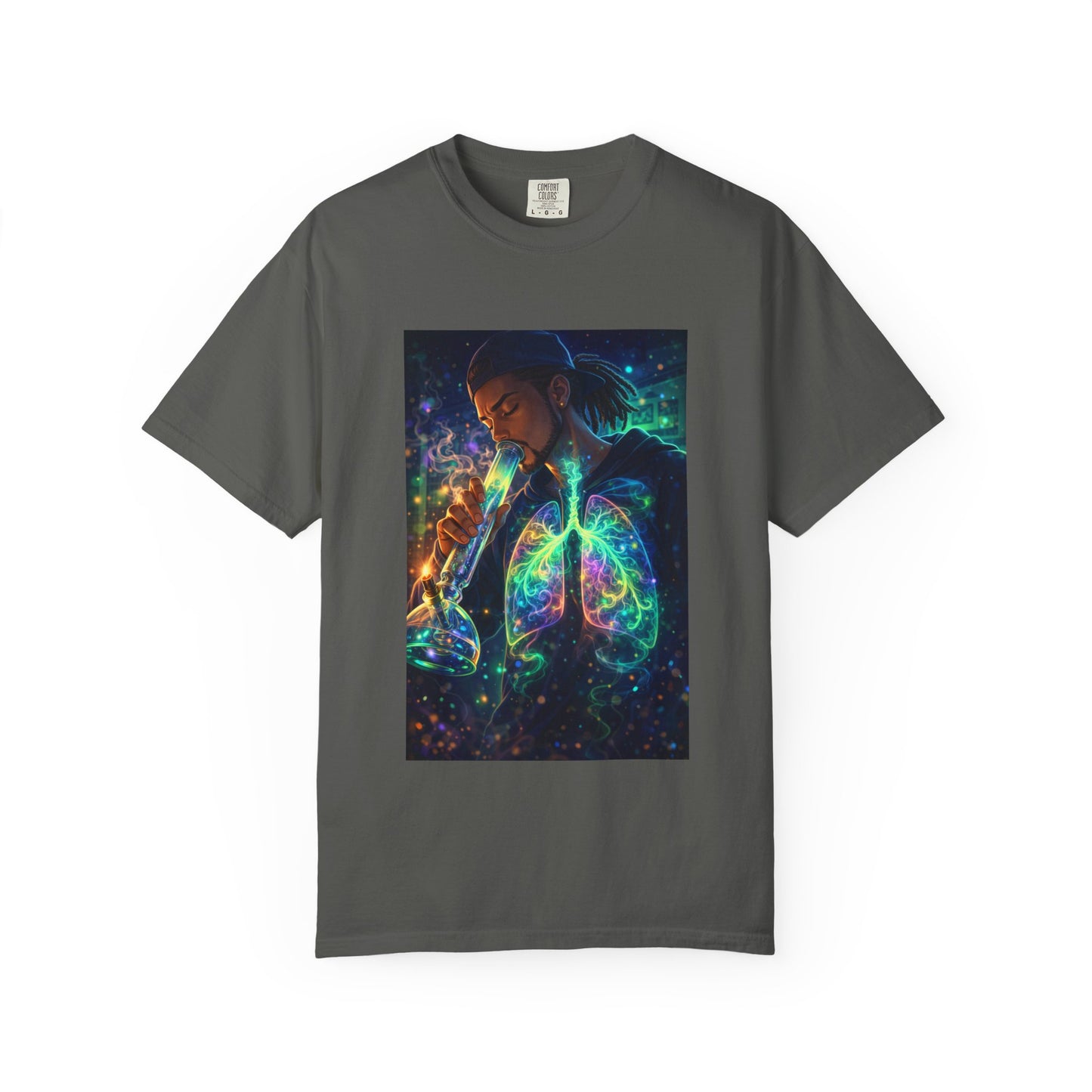 Cosmic Lungs T-Shirt — Neon Anatomical Art Tee